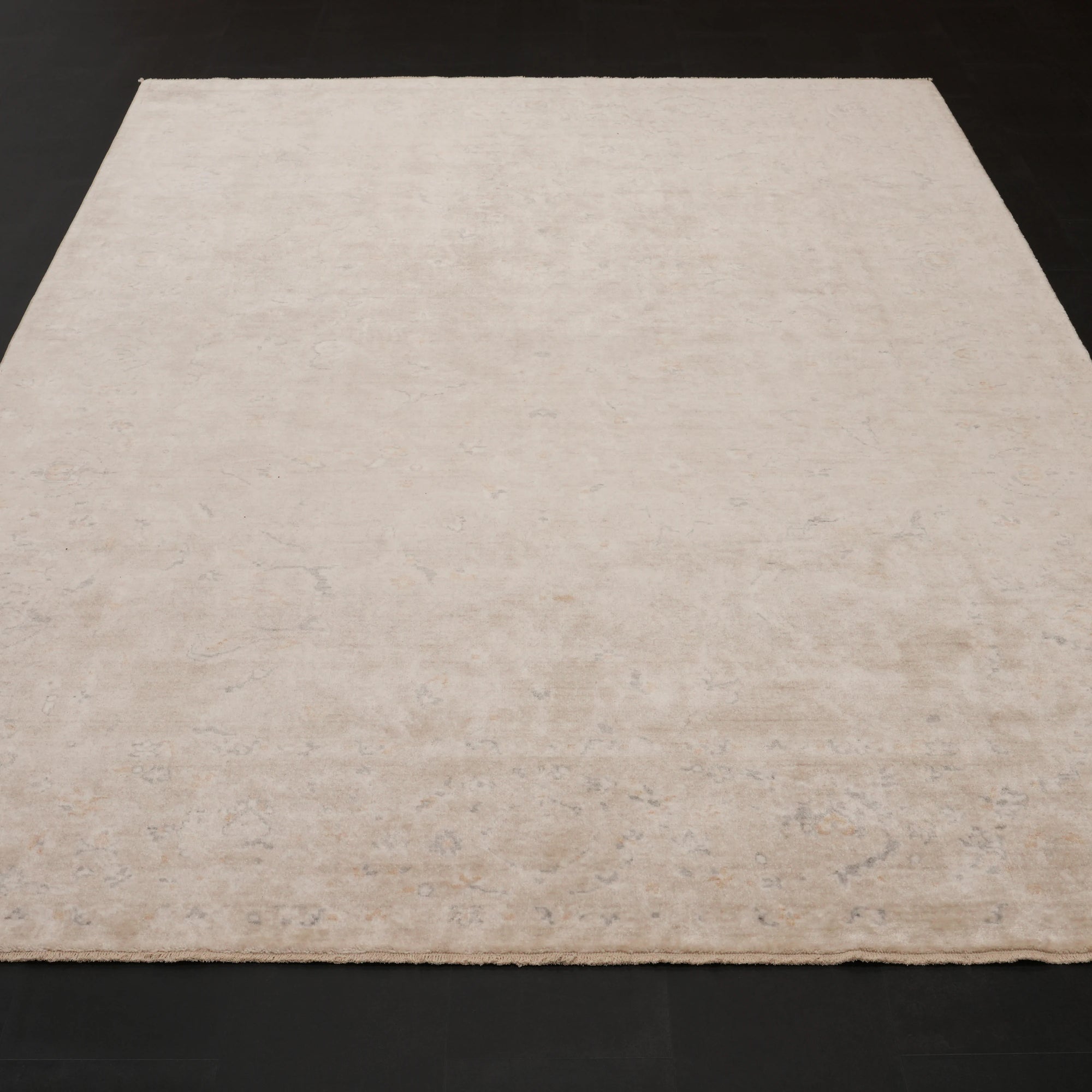 Günyolu Serisi Vintage Desenli Vizon Tezgah Dokuma Doğal Halı — 200x300 cm