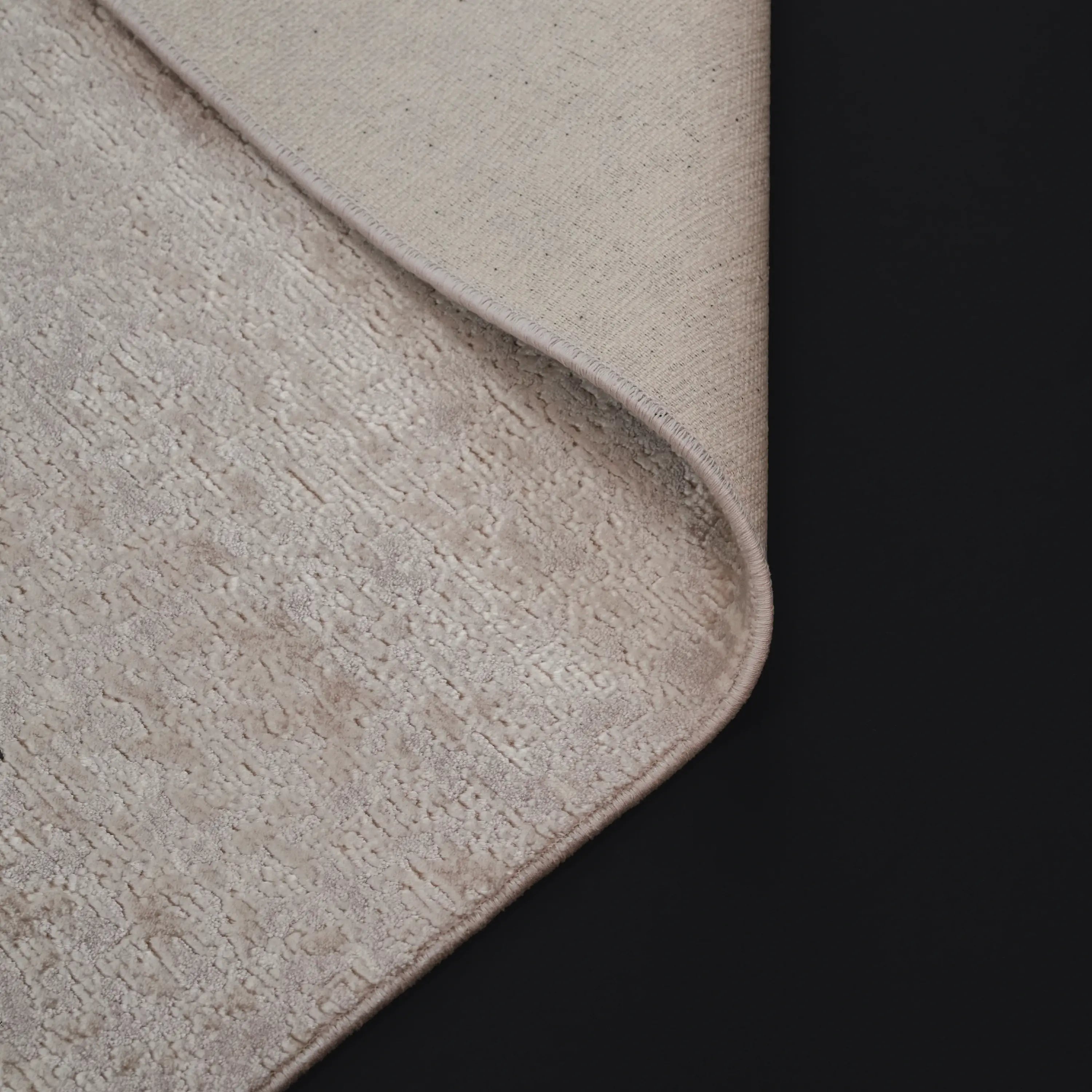 Odak Series Simple Pattern Cream Viscose Rug