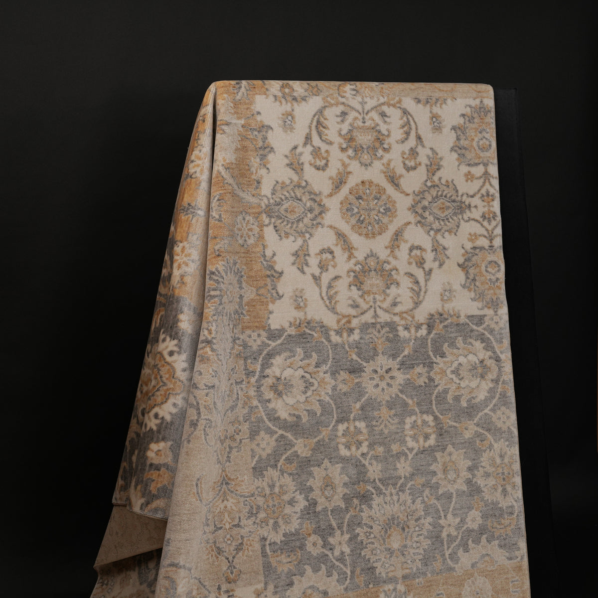 Günyolu Serisi Patchwork Desenli Bej Tezgah Dokuma Doğal Halı