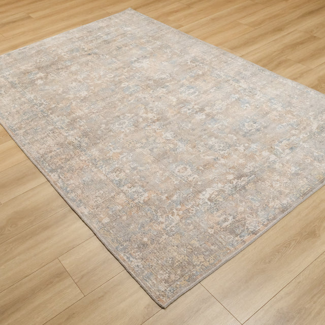 Tezgah Dokuma Vintage Desenli Gri Halı, 166x260 cm — Halıcızade
