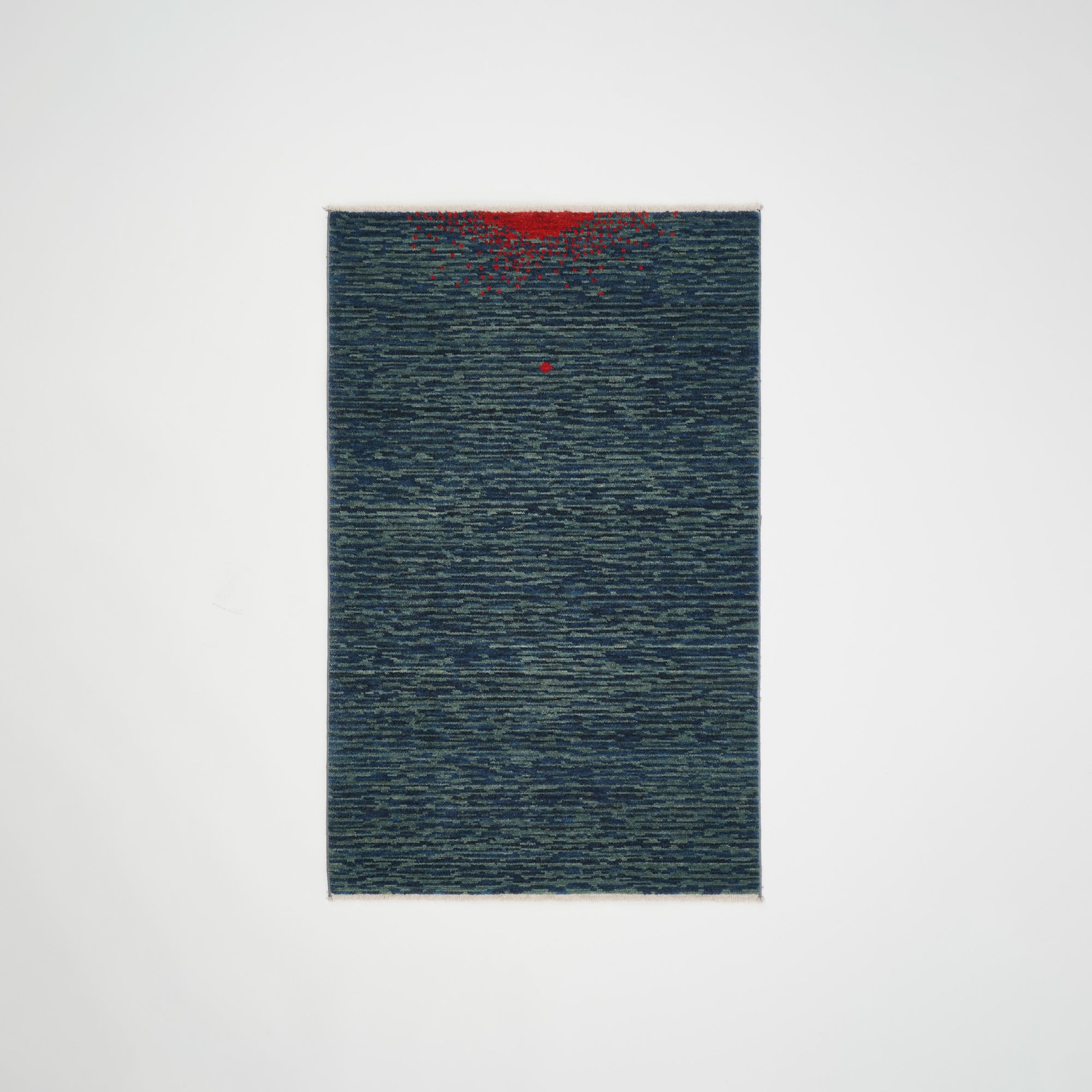 Zade Series Wool Navy Blue Loom Woven Rug Prayer Mat