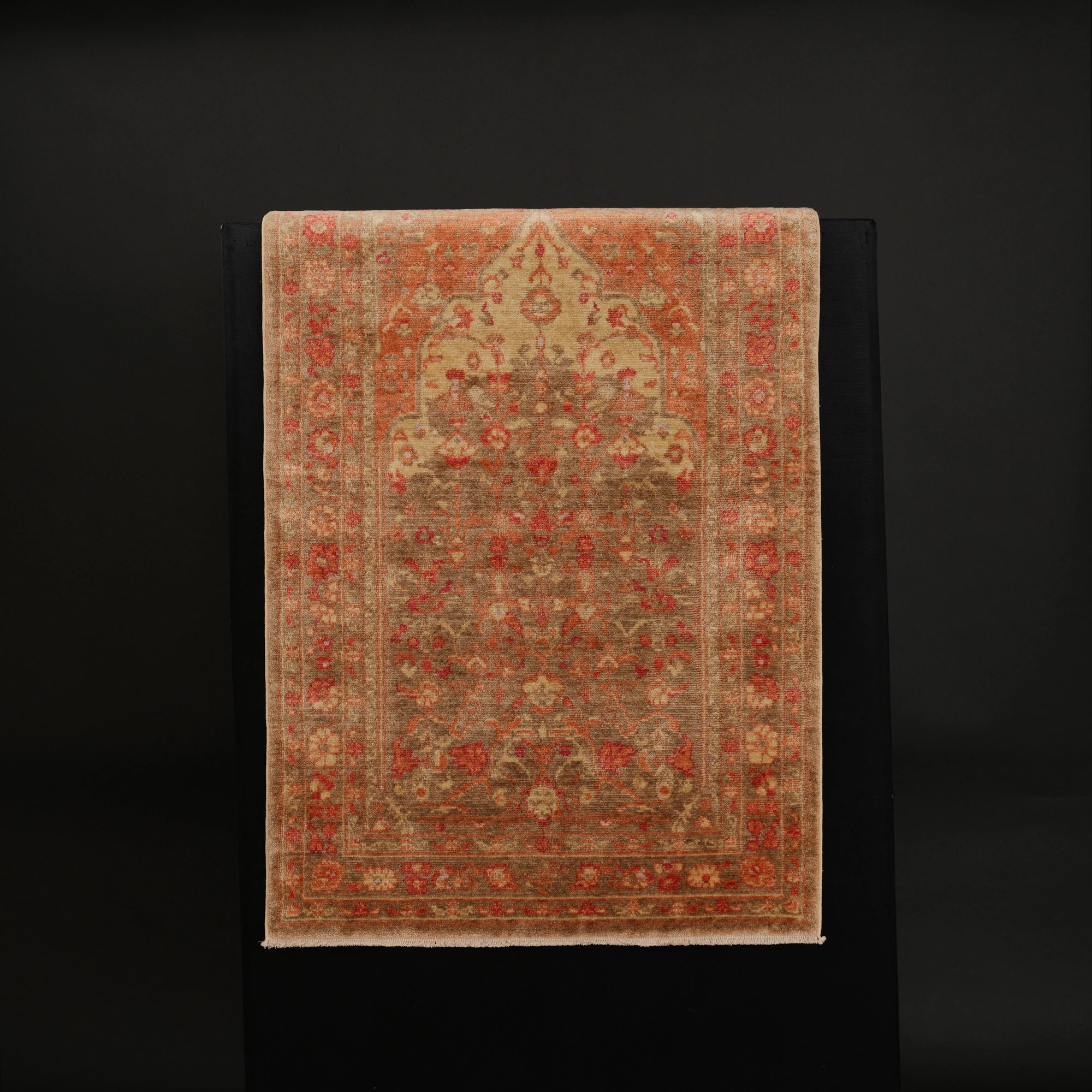 Haki Yeşil Tencel Tezgah Dokuma Seccade
