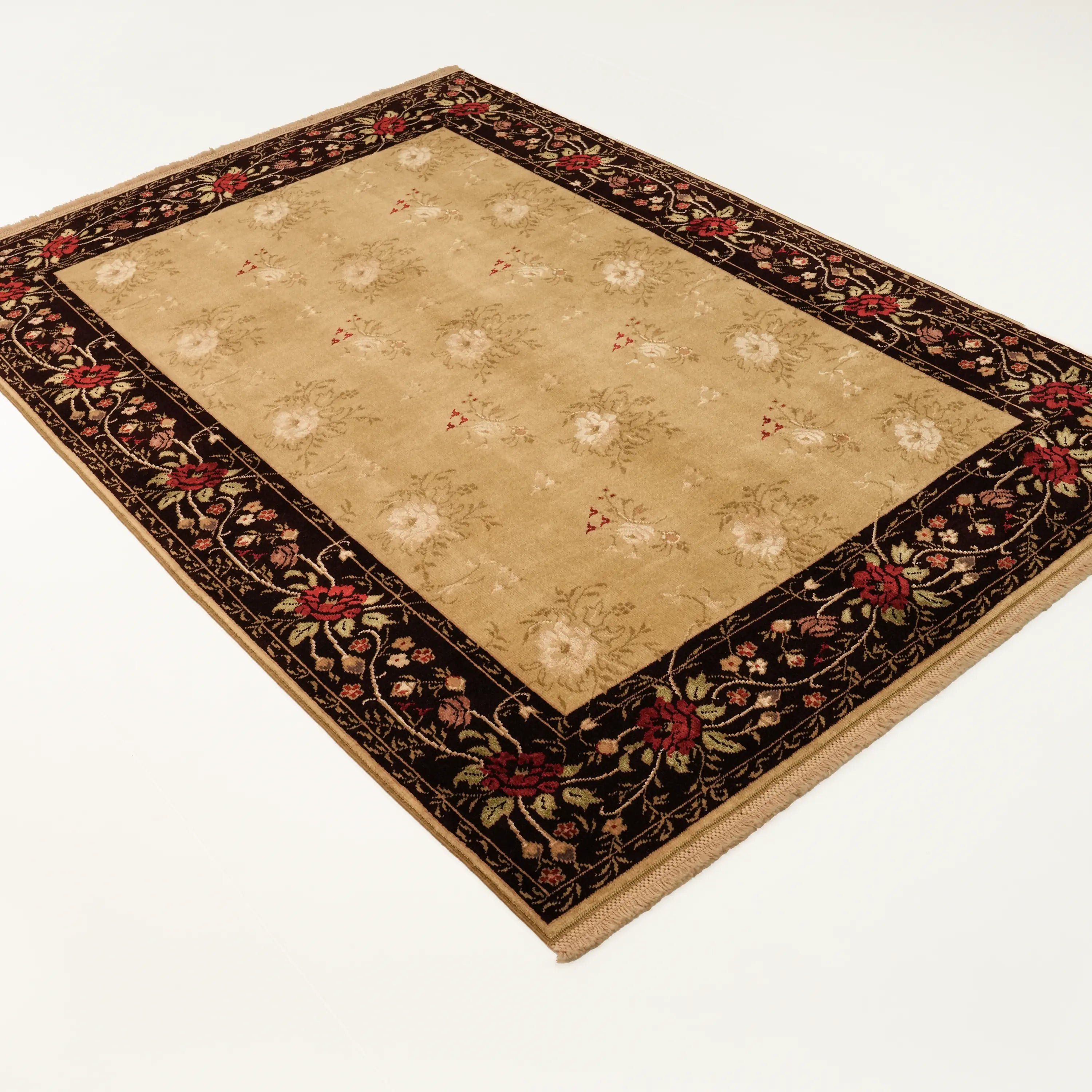 Harem Serisi El Dokuma Uşak Desenli Bej İpekli Halı