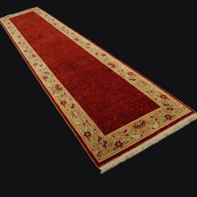 Harem Serisi El Dokuma Uşak Desenli Bordo Halı, 79x379 cm — Halıcızade
