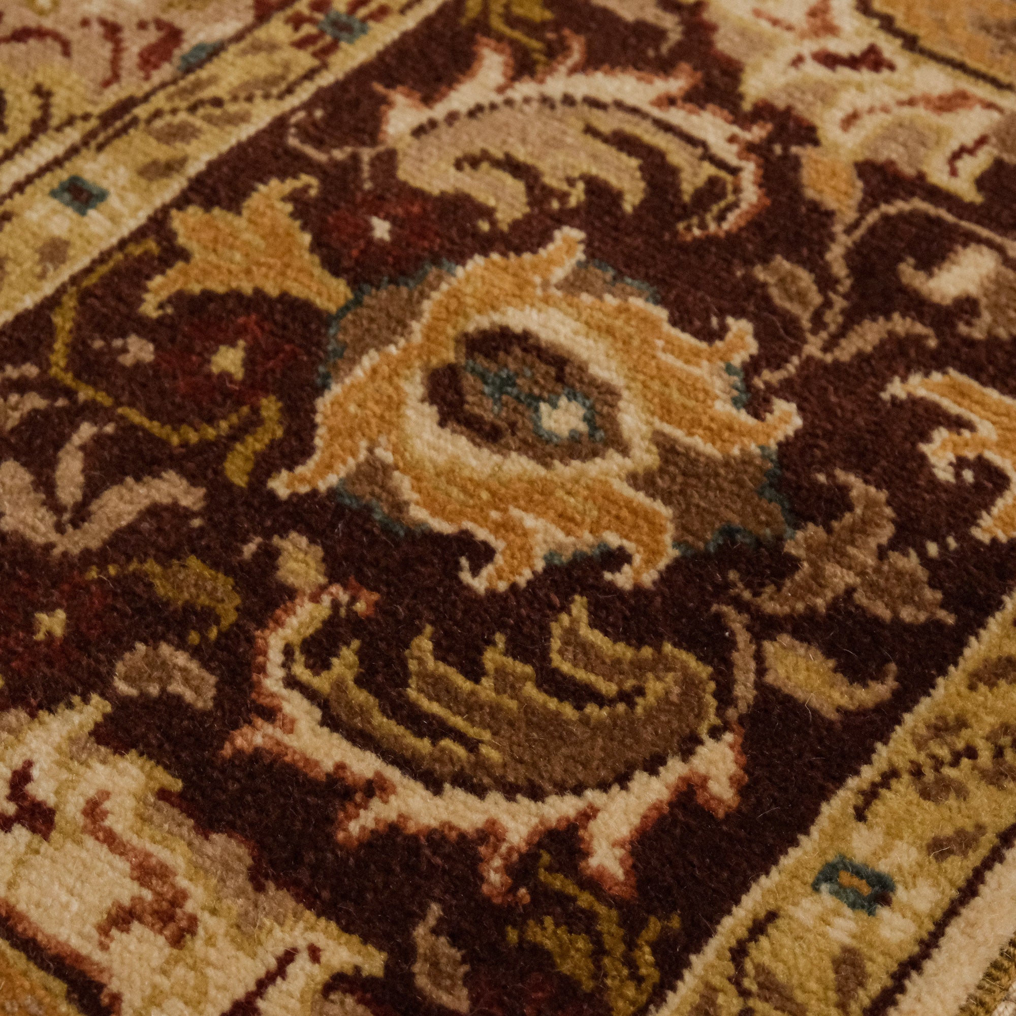 Harem Series Hand Woven Uşak Patterned Cream Carpet