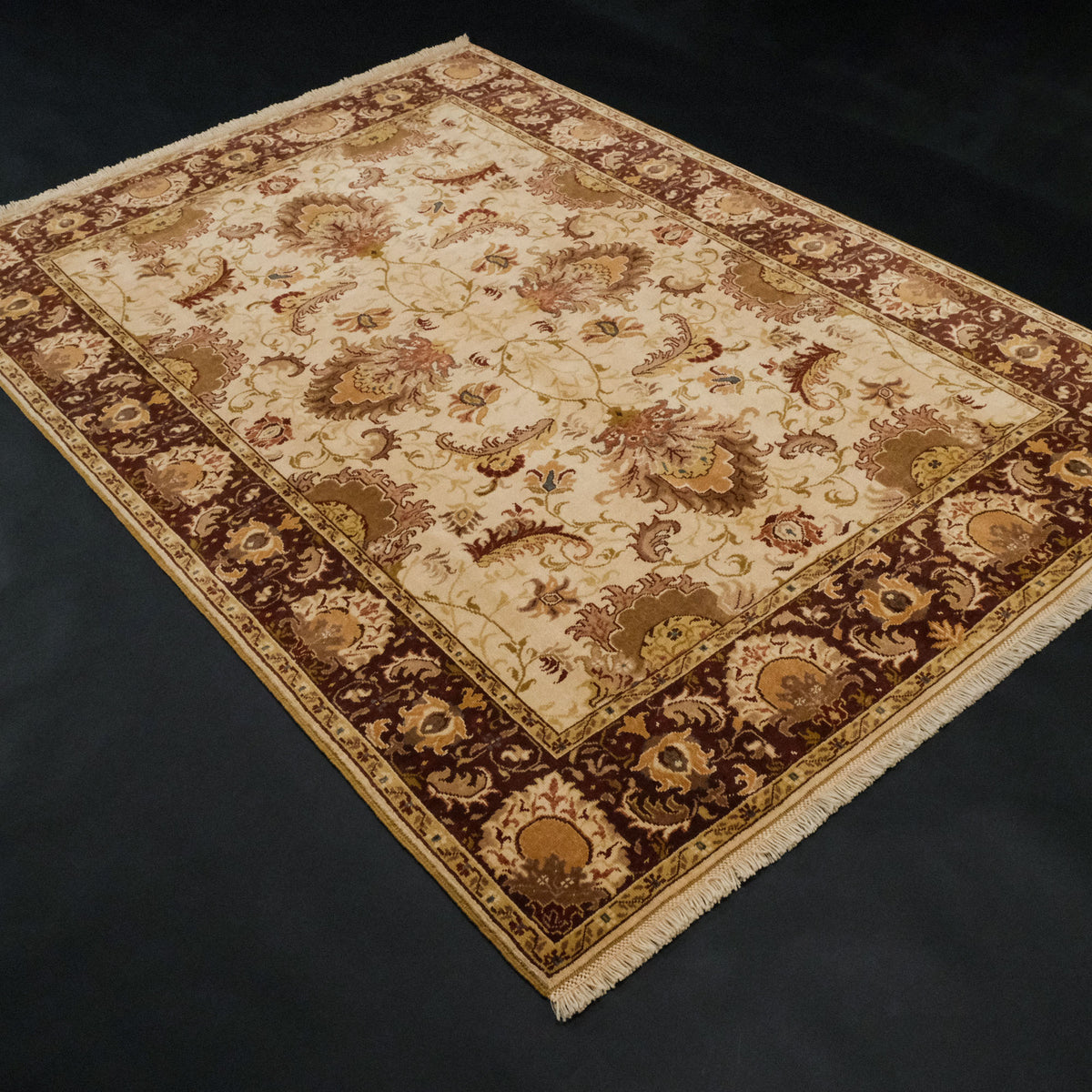 Harem Serisi El Dokuma Uşak Desenli Kahverengi Halı, 162x239 cm — Halıcızade