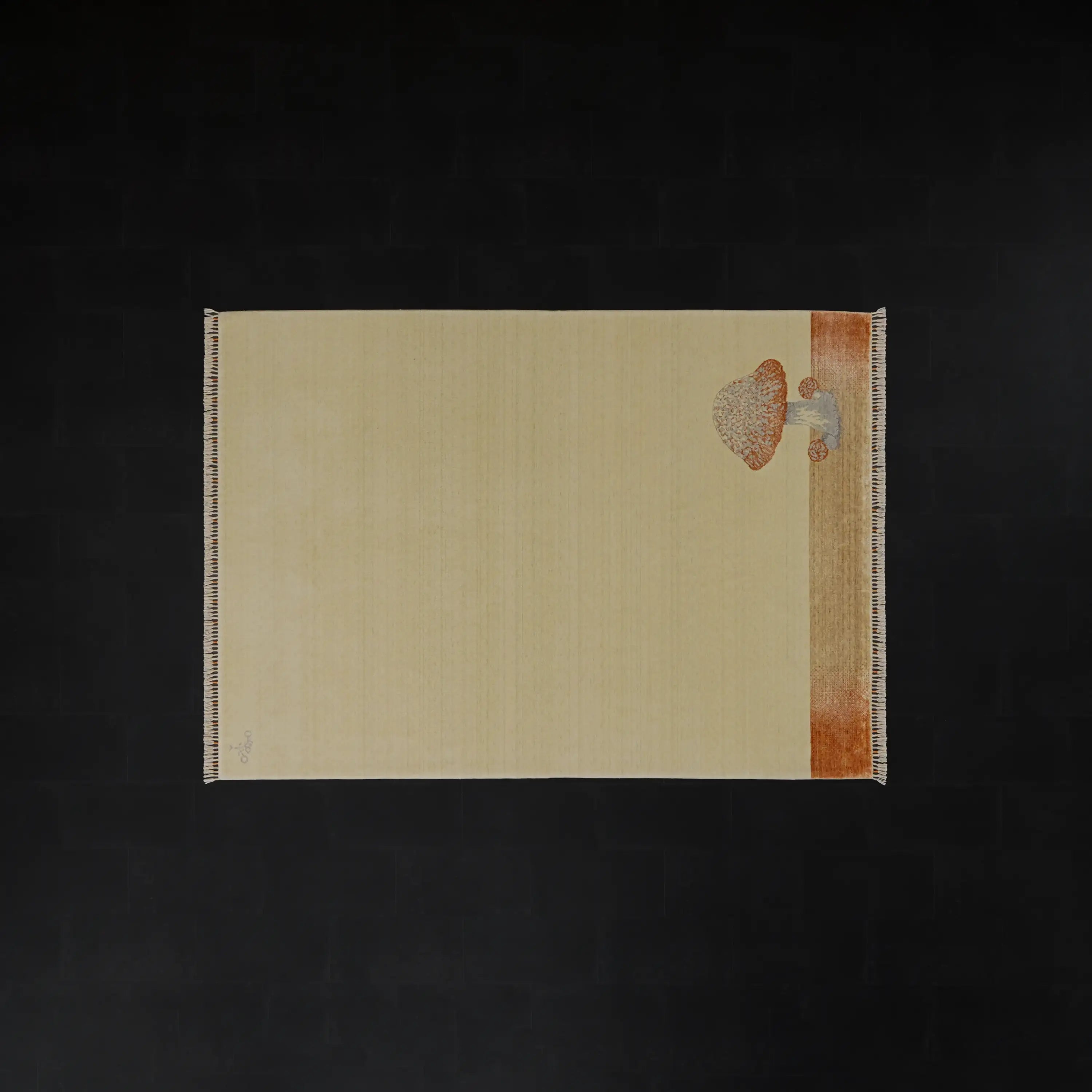 Hatıl Serisi Mantar Desenli Doğal Yün Tezgah Dokuma Halı