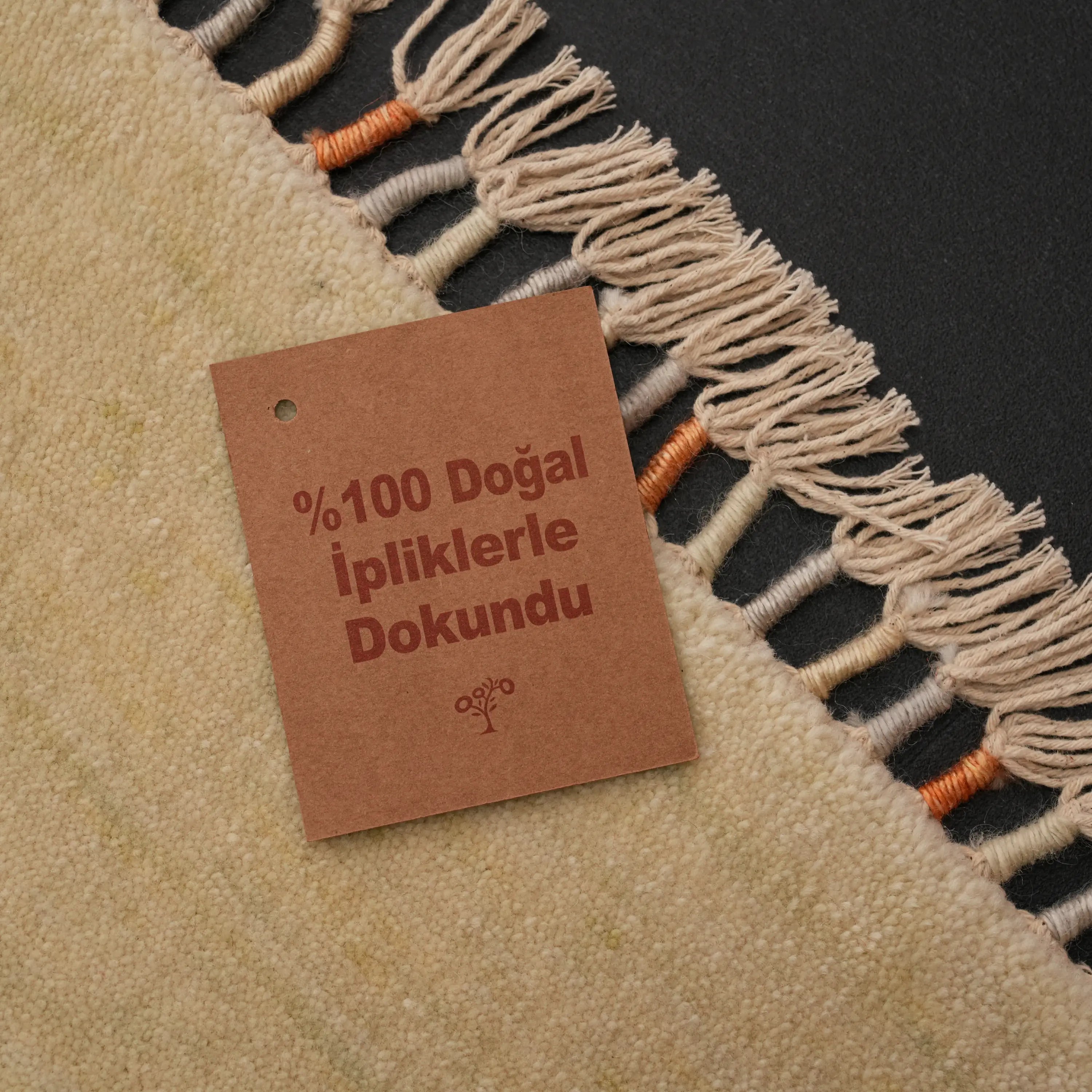 Hatıl Serisi Teleskop Desenli Doğal Yün Tezgah Dokuma Halı