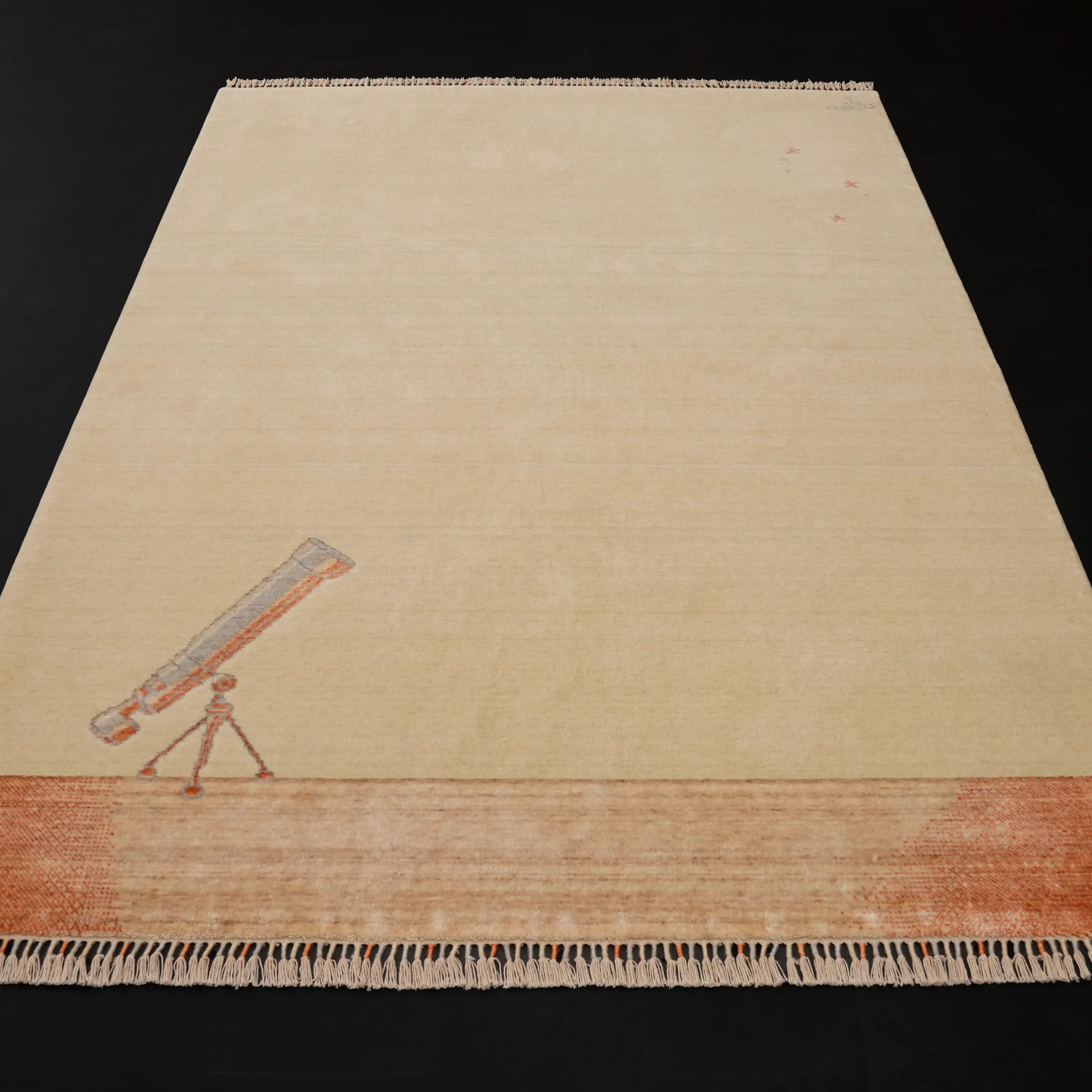 Hatıl Serisi Teleskop Desenli Doğal Yün Tezgah Dokuma Halı