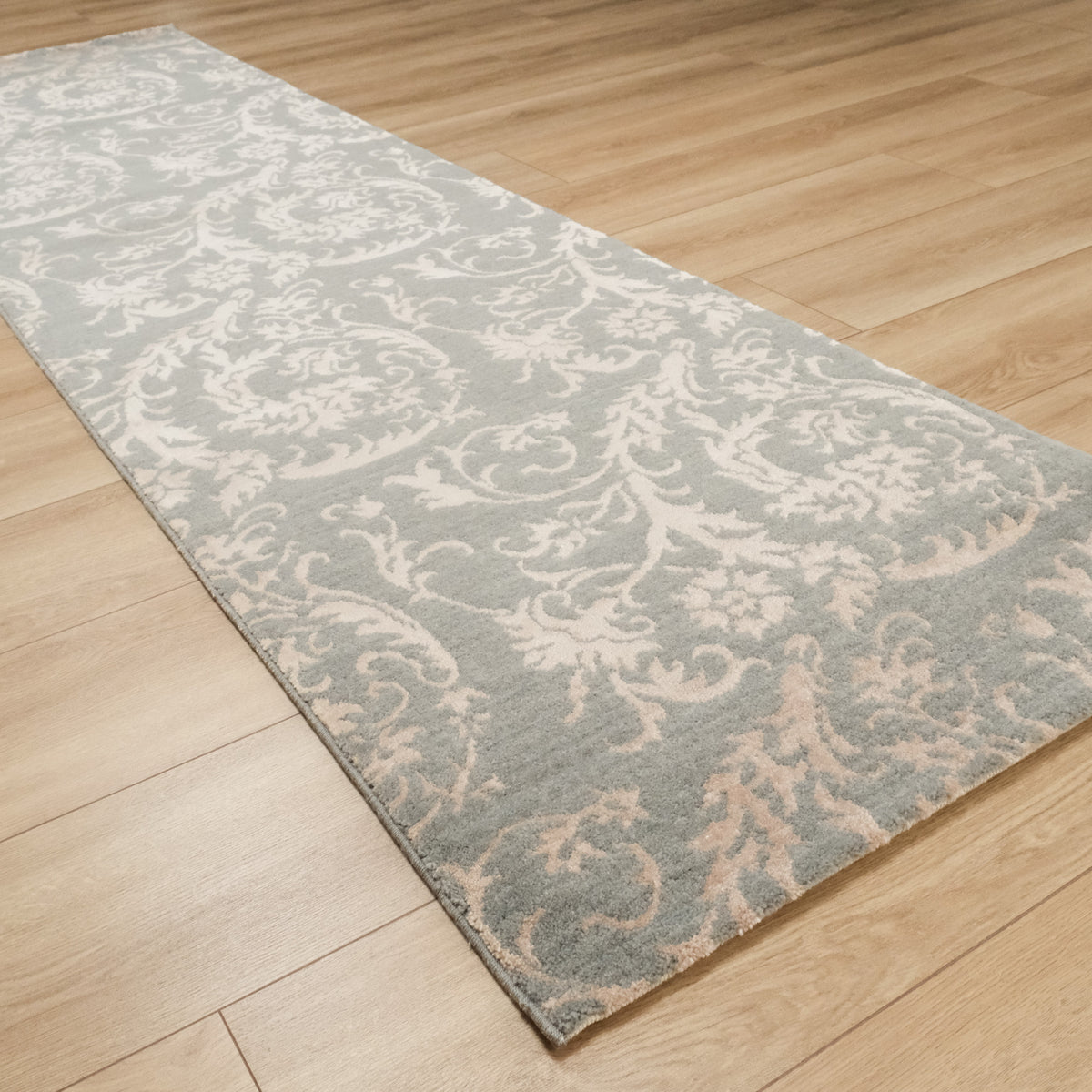 Heritage Serisi Çiçek Desenli Tezgah Dokuma Halı, yeşil, 80x300 cm — Halıcızade