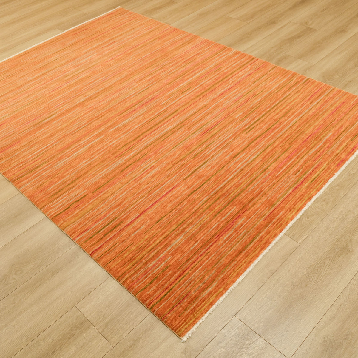 Heritage Serisi Çizgi Desenli Tezgah Dokuma Halı, turuncu, 170x240 cm — Halıcızade