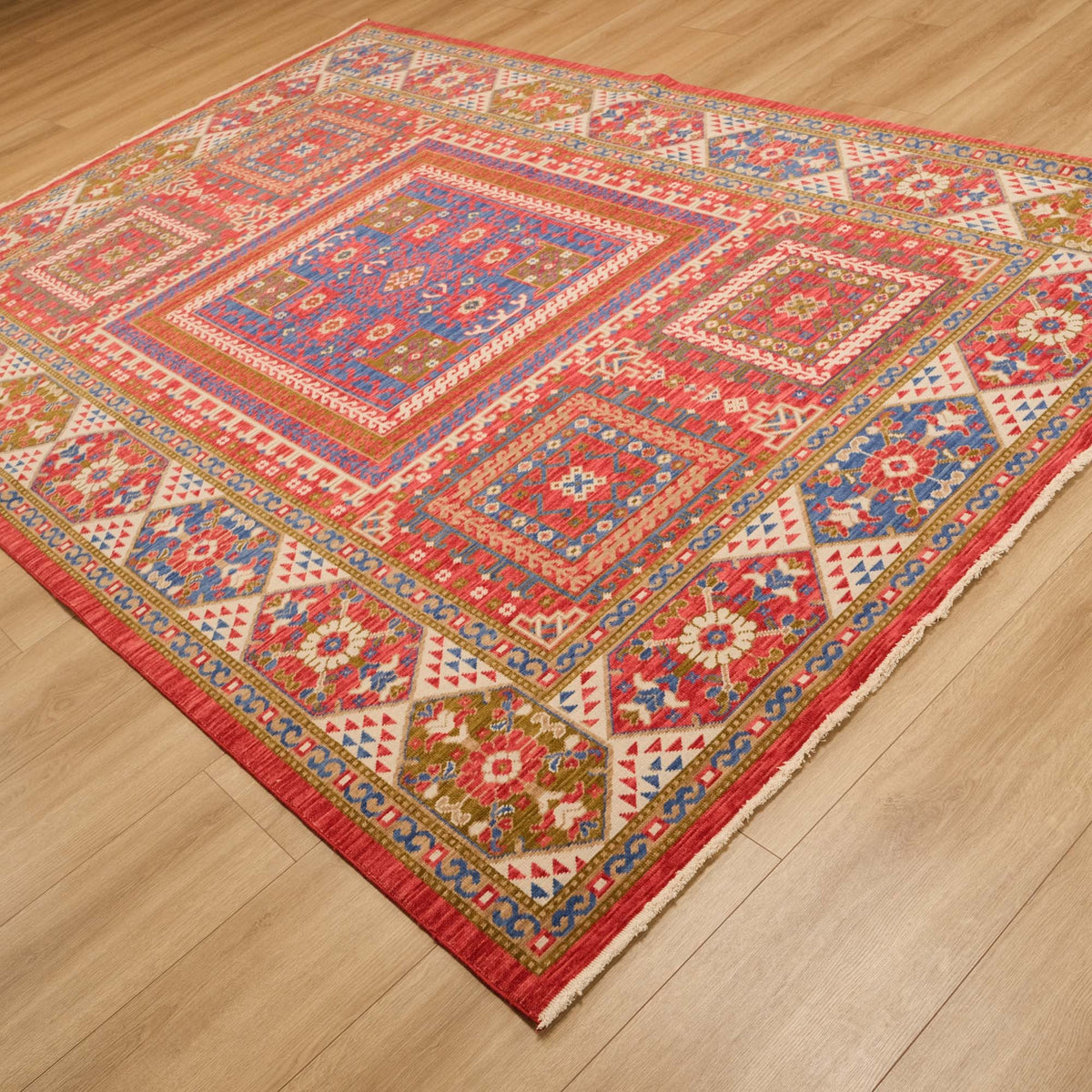 Heritage Serisi Tezgah Dokuma Anadolu Desenli Rengarenk Halı, 200x300 cm — Halıcızade