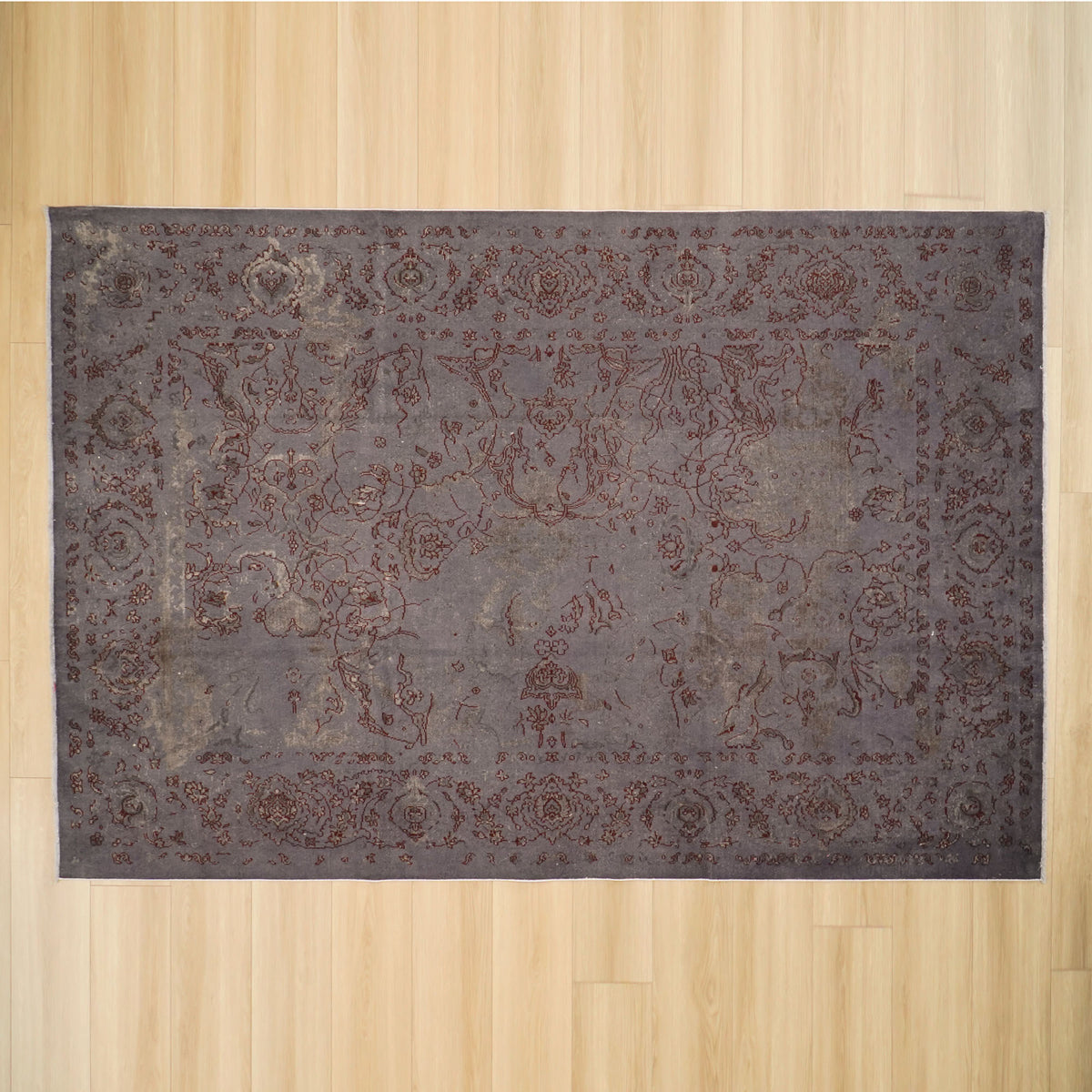Heritage Serisi Tezgah Dokuma Antrasit Vintage Desenli Halı — bambu