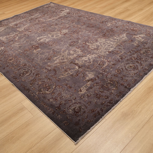 Heritage Serisi Tezgah Dokuma Antrasit Vintage Desenli Halı, 200x300 cm — Halıcızade