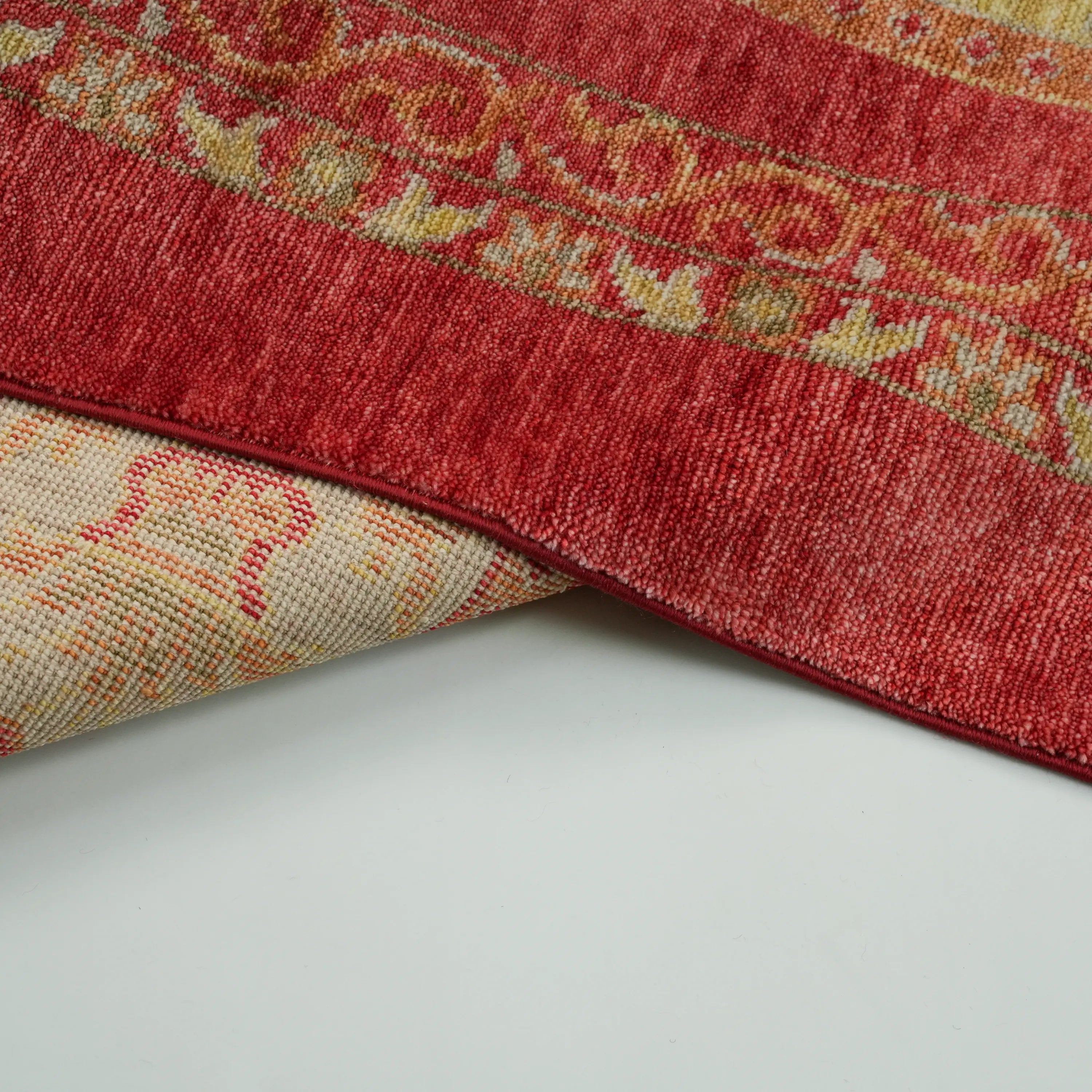 Heritage Series Authentic Patterned Red Tencel Loom Woven Rug