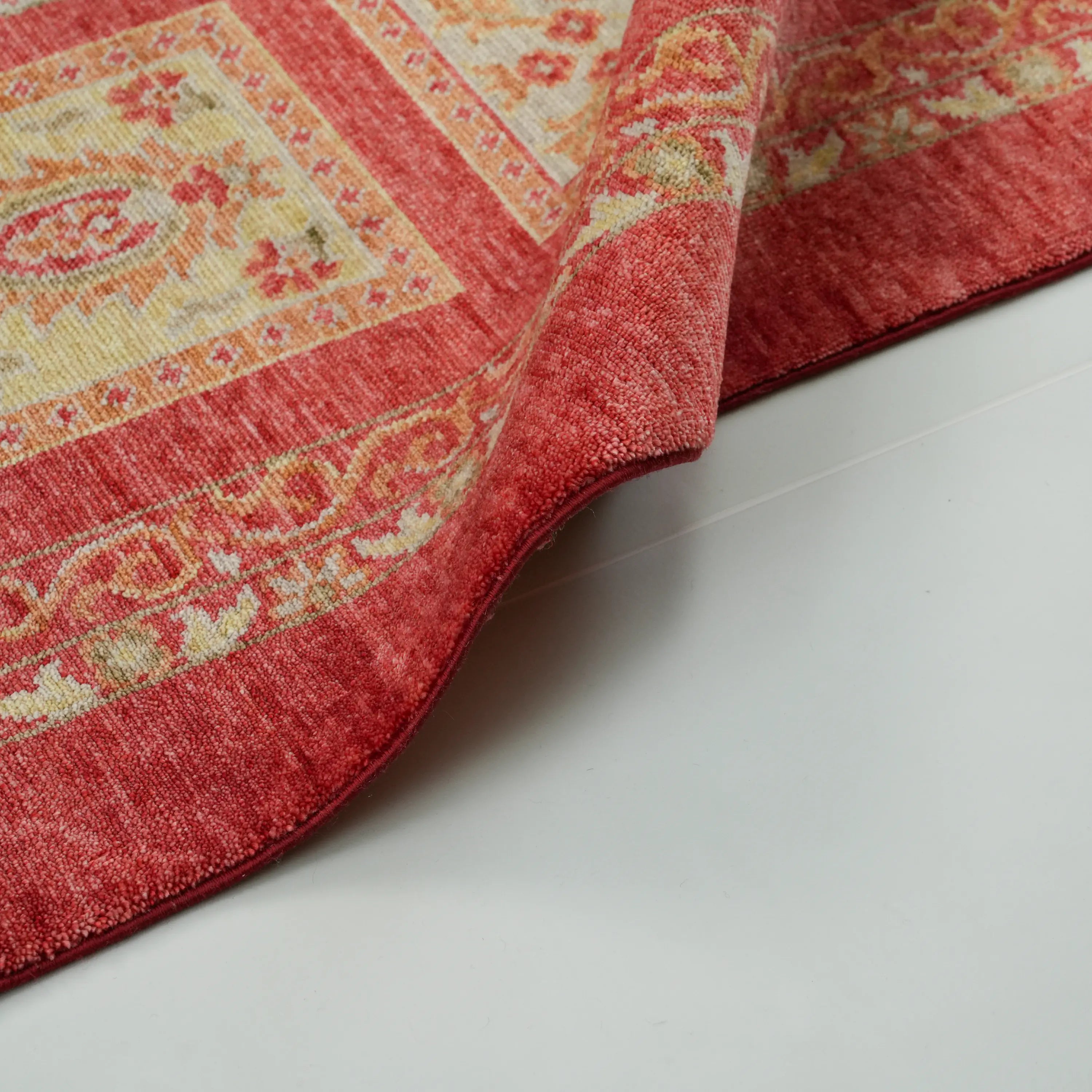 Heritage Series Authentic Patterned Red Tencel Loom Woven Rug