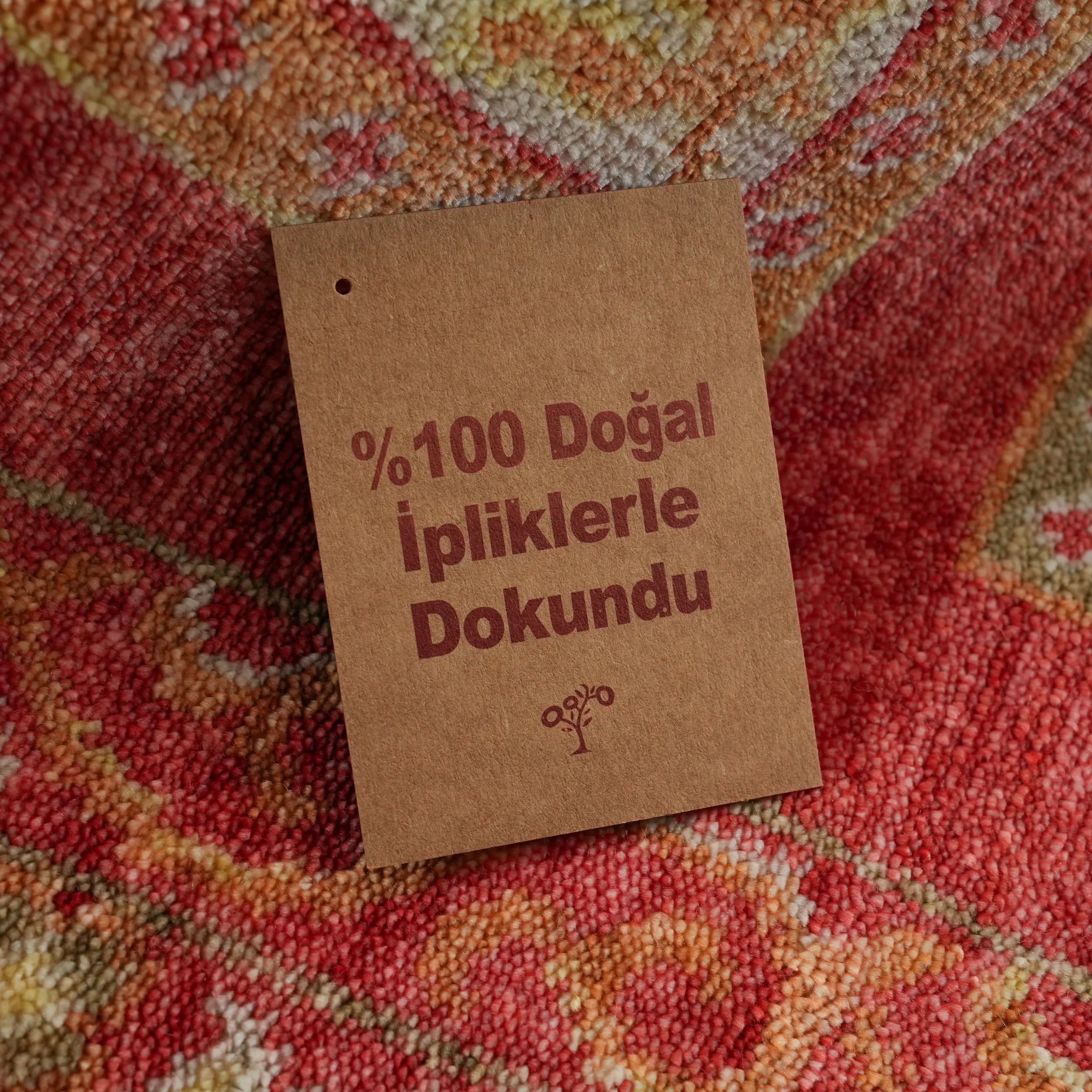 Heritage Series Authentic Patterned Red Tencel Loom Woven Rug