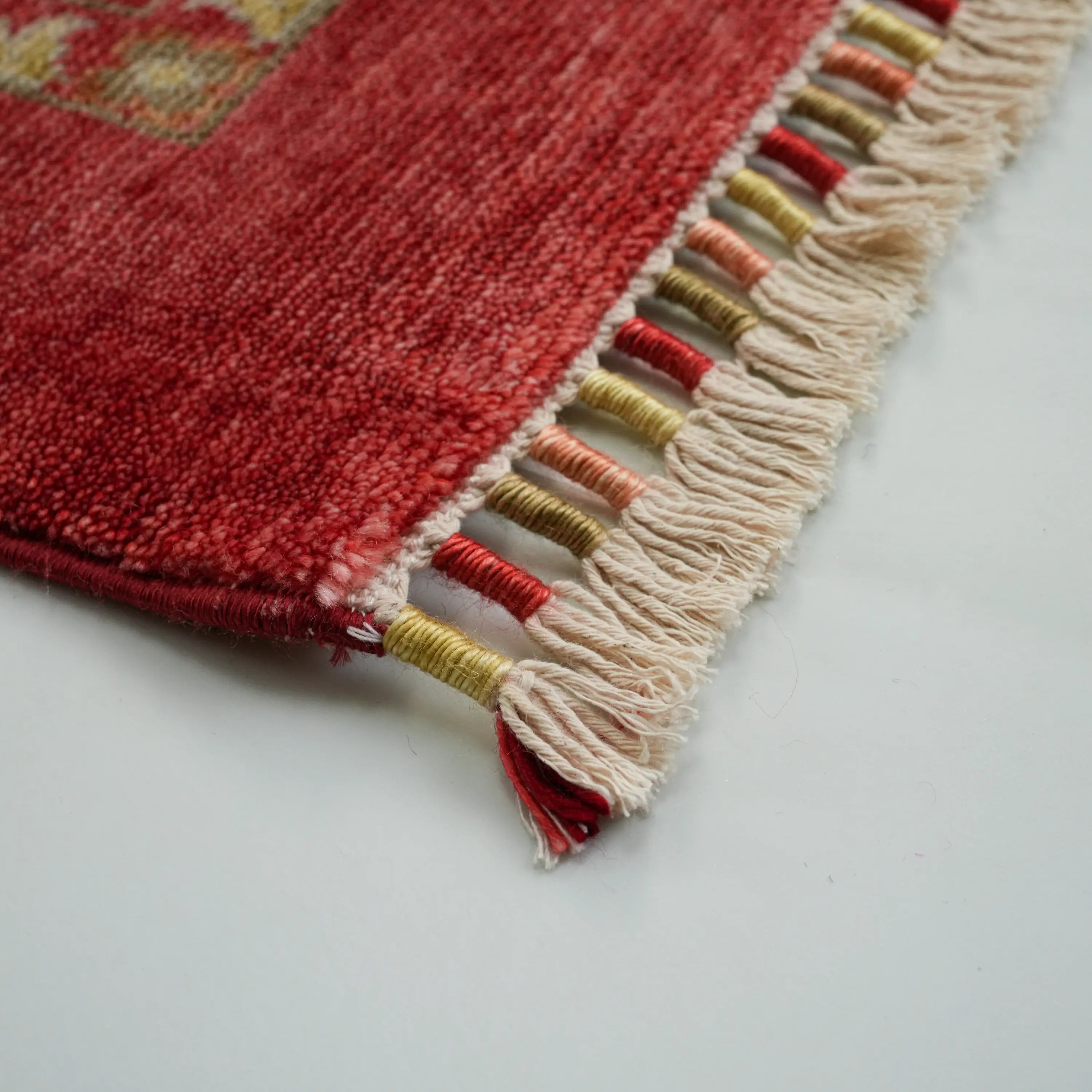 Heritage Series Authentic Patterned Red Tencel Loom Woven Rug