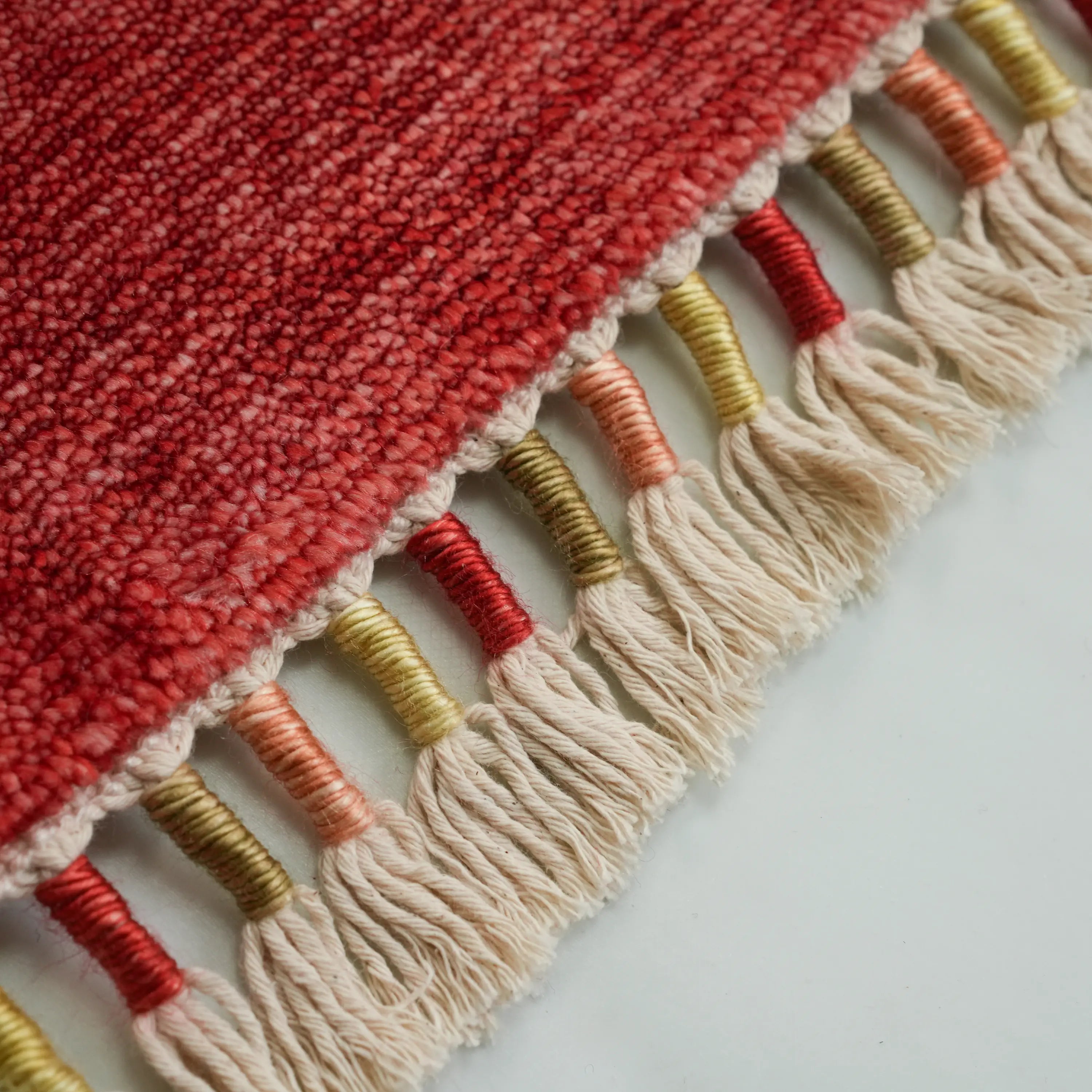 Heritage Series Authentic Patterned Red Tencel Loom Woven Rug