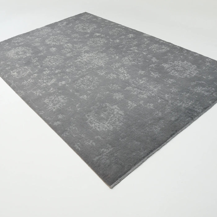 Heritage Serisi Vintage Desenli Gri Yün Tezgah Dokuma Halı, 200x300 cm — Halıcızade