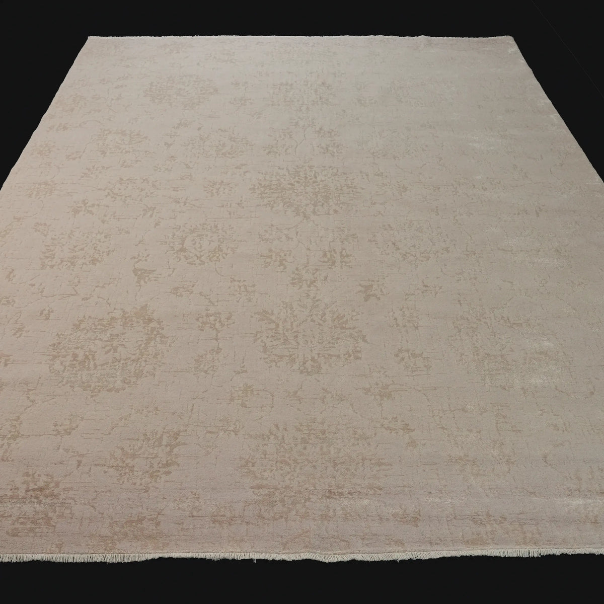 Heritage Serisi Vintage Desenli Krem Yün Tezgah Dokuma Halı — 230x330 cm