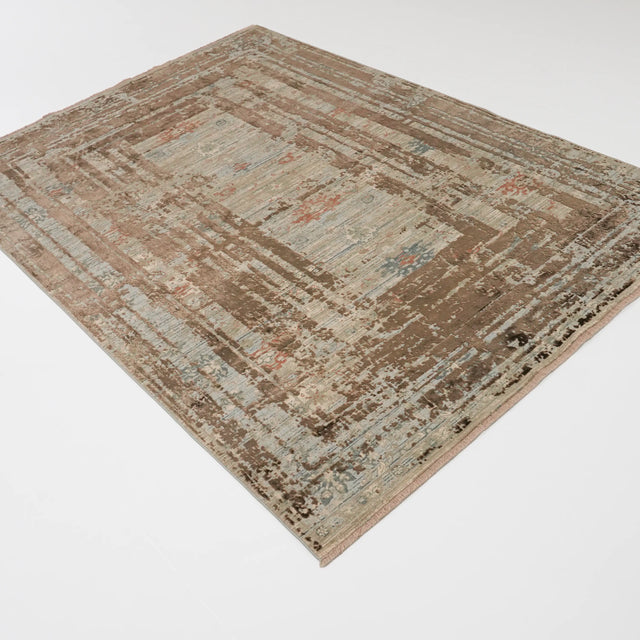Brown Vintage-Pattern Machine-Woven Rug, Historia Series, 200×290 cm Halıcızade