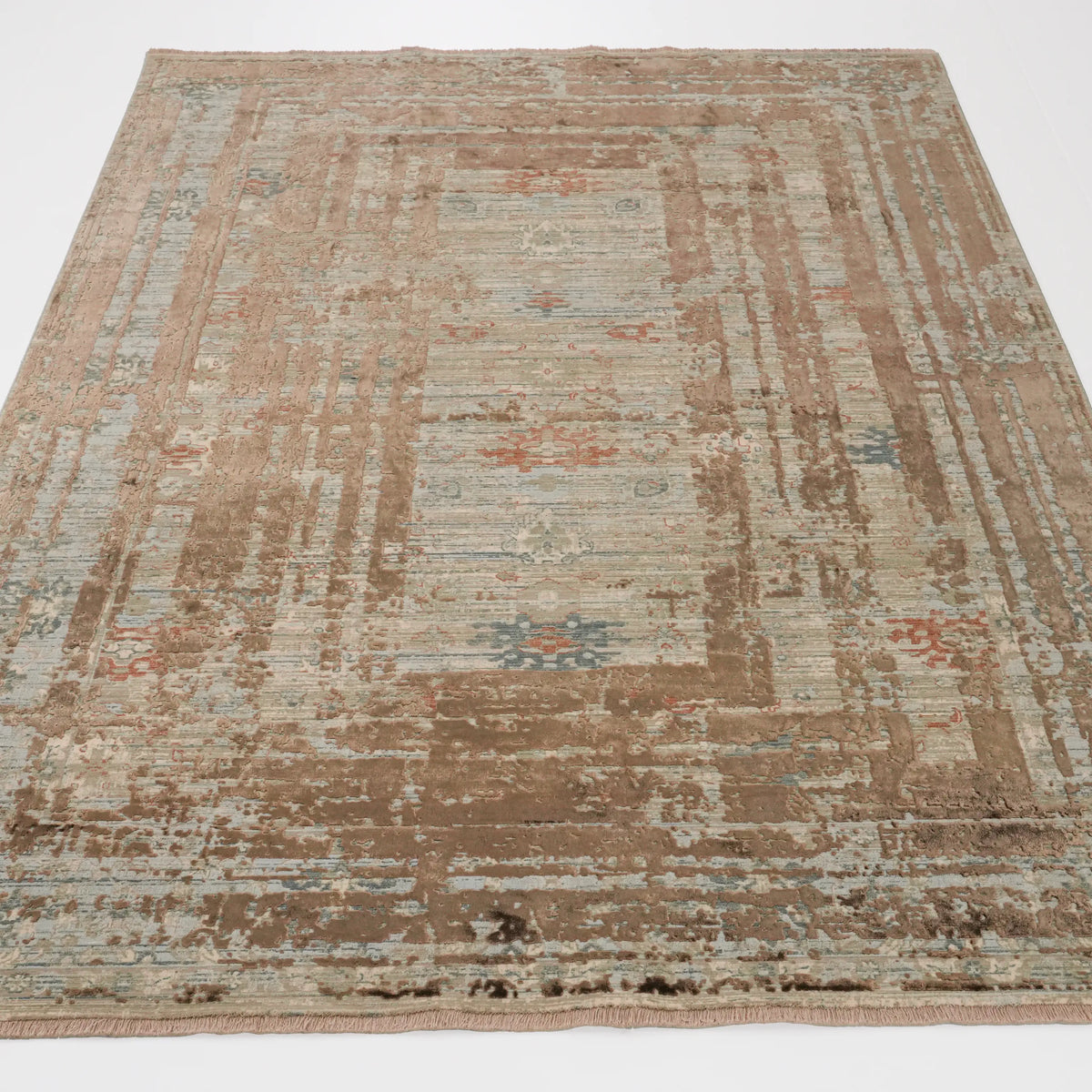 Historia Serisi Makine Dokuma Vintage Desenli Kahverengi Halı — 160x230, 200x290 cm