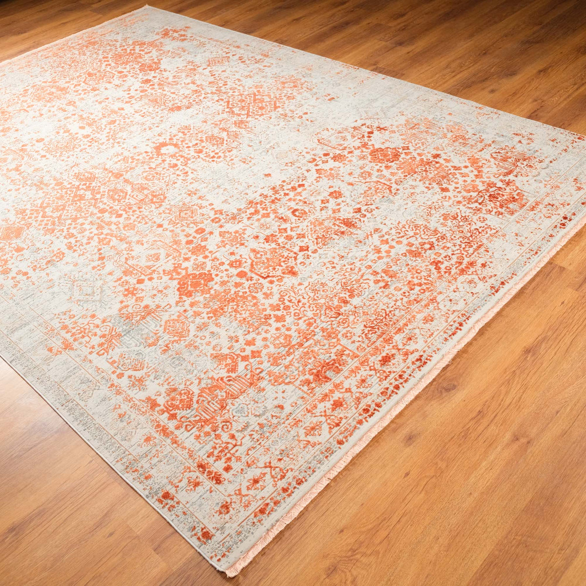 Historia Serisi Vintage Desenli Makine Dokuma Halı, turuncu, 160x230 – 240x340 cm — Halıcızade