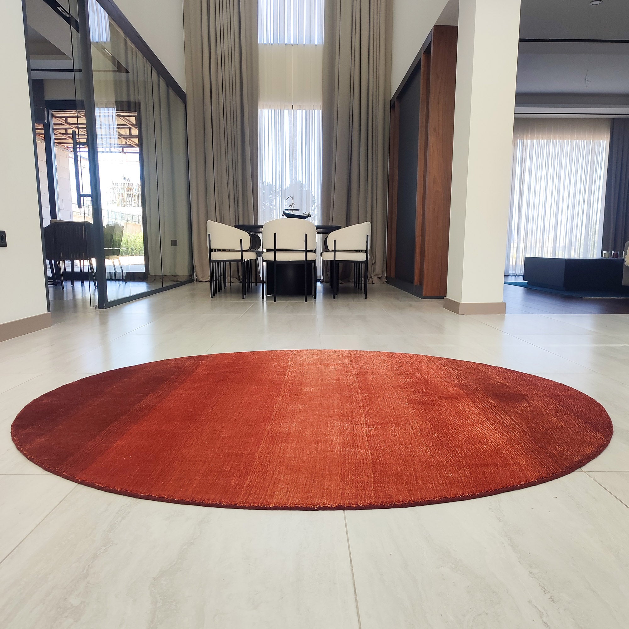 Focus Series Counter Woven Simple Pattern Terra Round Rug