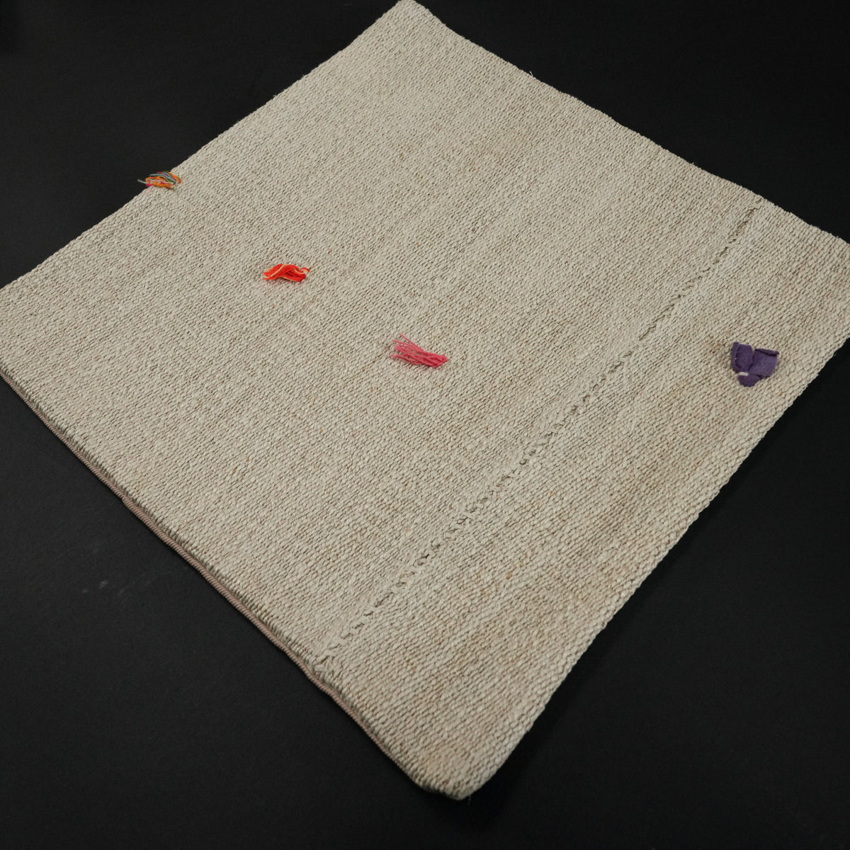 Cream Scattered-Motif Handwoven Wool Cushion Covers, Set of Two, 38x39 cm — Halıcızade