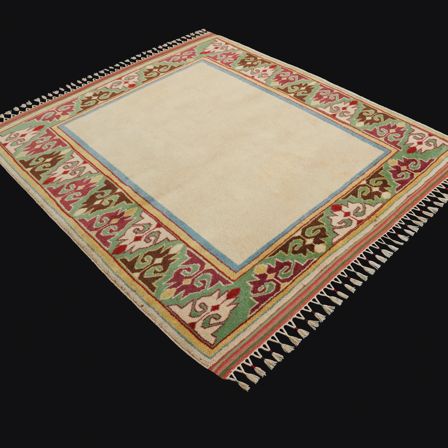 İkinci El Anadolu Desenli El Dokuma Krem Yörük Halısı, 173x184 cm — Halıcızade