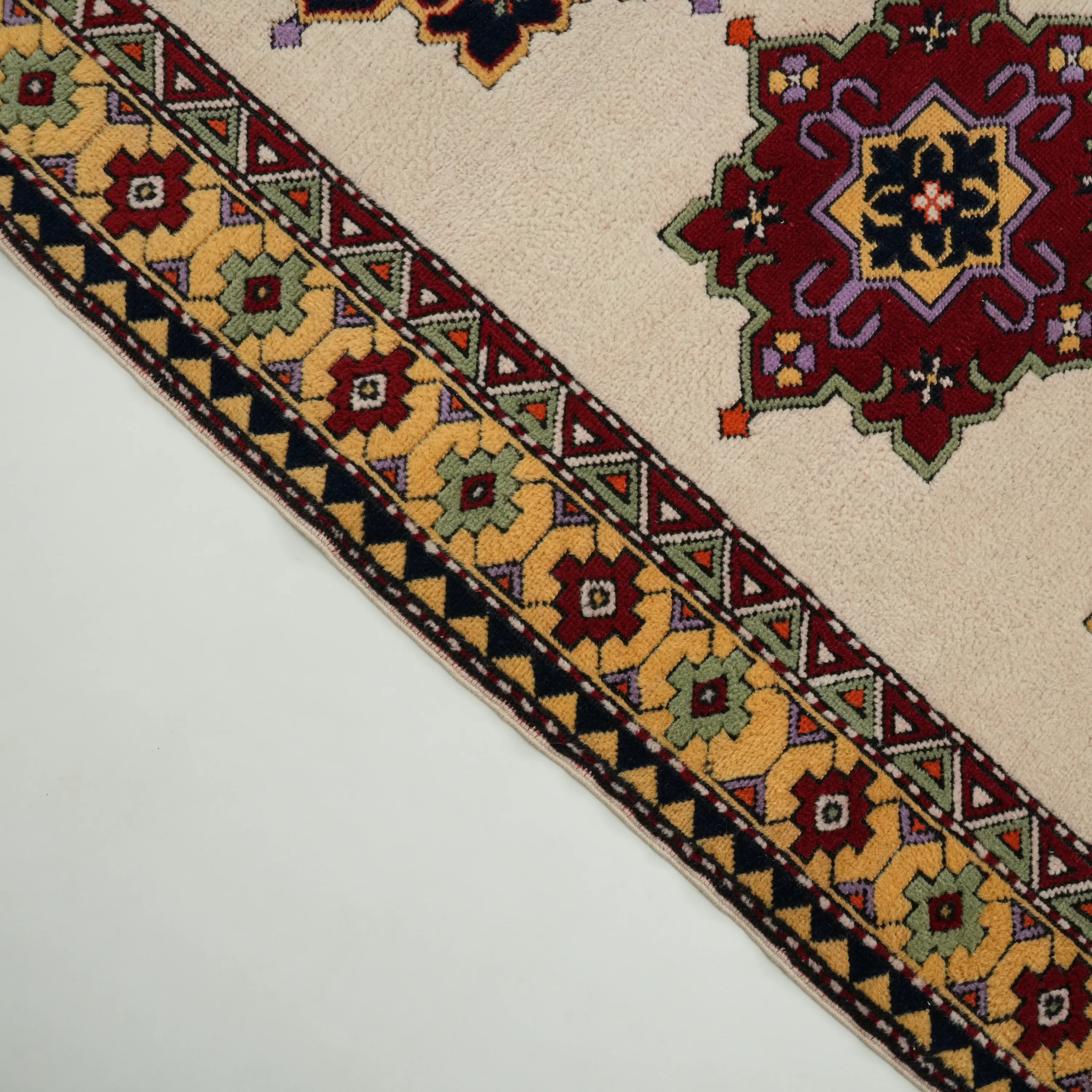 İkinci El Anadolu Desenli El Dokuma Rengarenk Yün Yörük Halısı