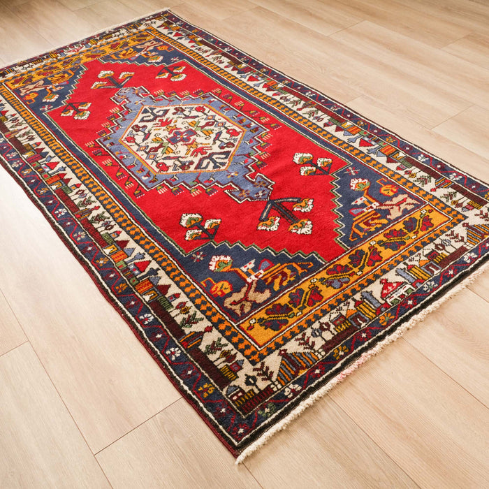 İkinci El Anadolu Desenli El Dokuma Yahyalı Rengarenk Halı, 112x210 cm — Halıcızade