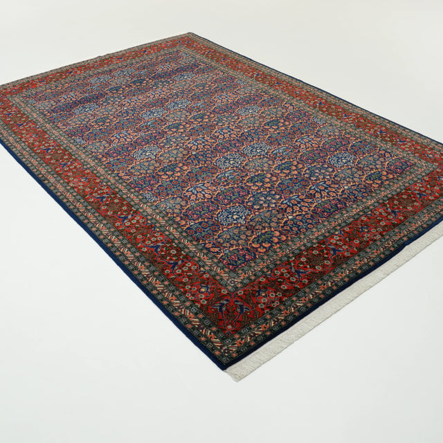 Hereke karpuzlu desenli el dokuma yün halı, lacivert, 195x290 cm — Halıcızade