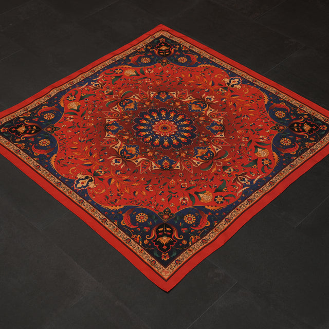 İpek Şal Eşarp Bahtiyari Motif, 90×90 cm Halıcızade