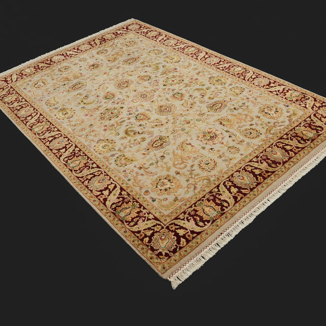 Jaipur Serisi El Dokuma İpekli Uşak Desenli Gri Halı, 168x244 cm — Halıcızade
