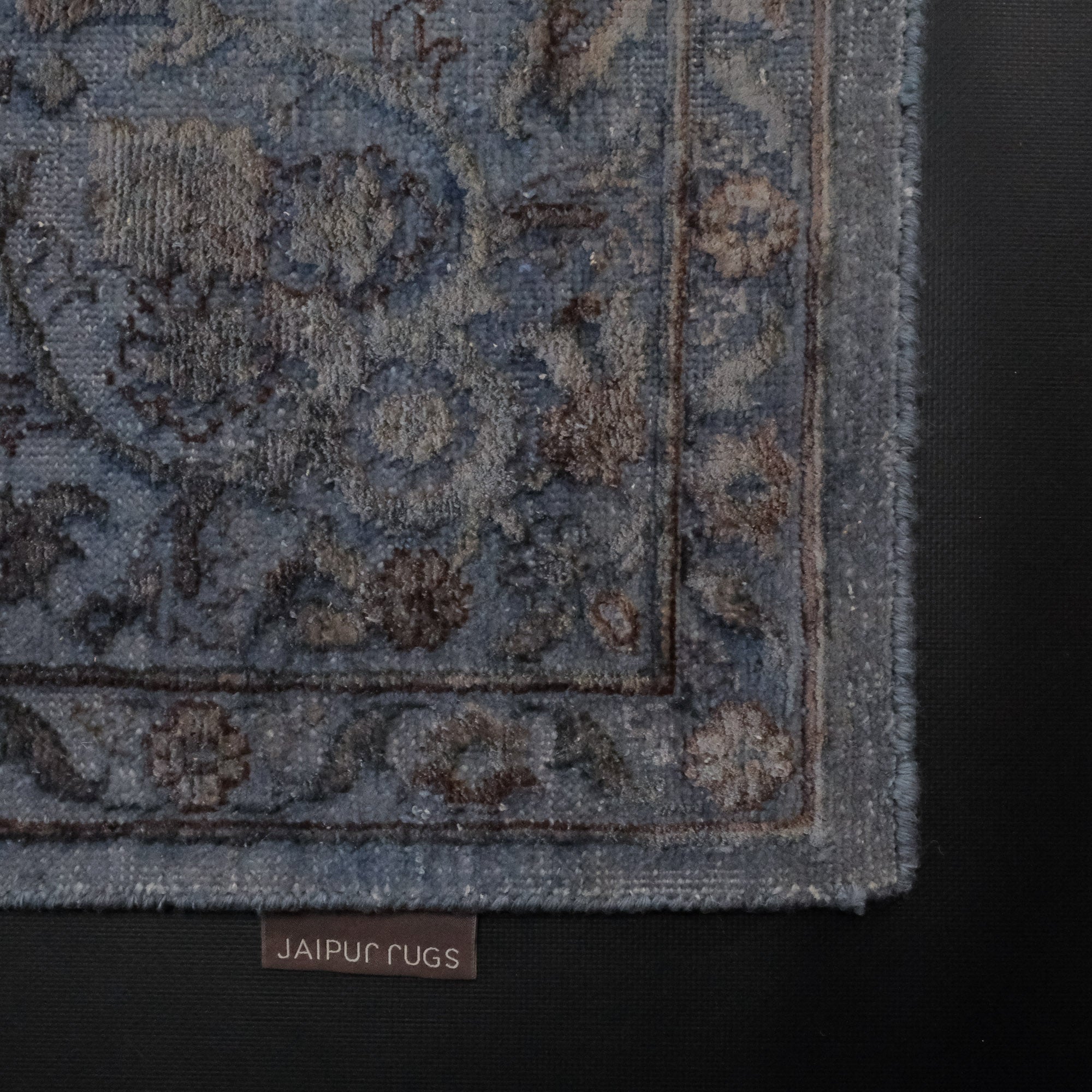 Jaipur Series Hand Woven Vintage Patterned Blue Carpet