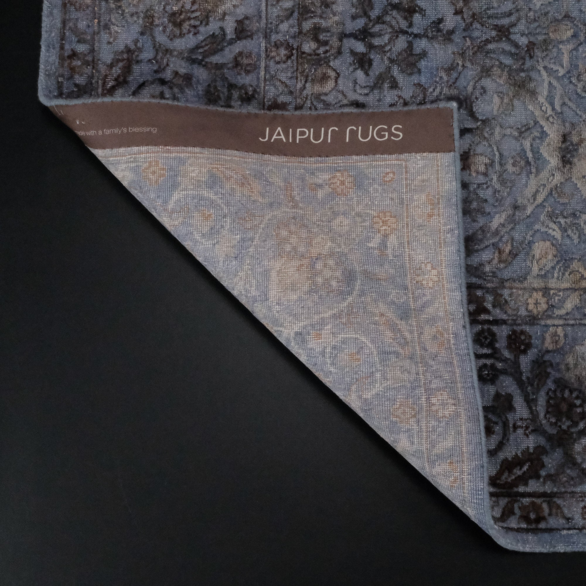 Jaipur Series Hand Woven Vintage Patterned Blue Carpet