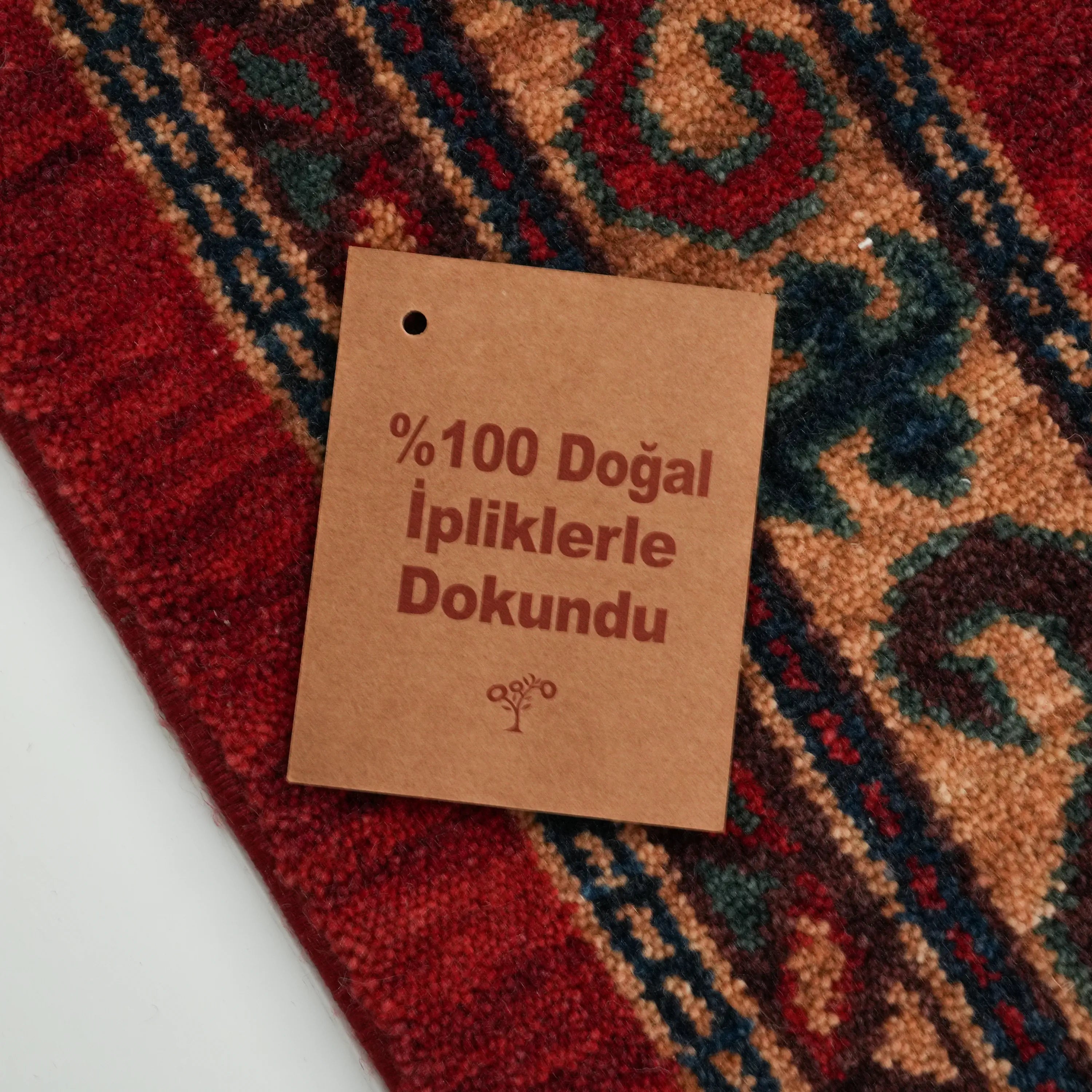 Kadim Serisi Anadolu Desenli Kırmızı Yün Tezgah Dokuma Halı