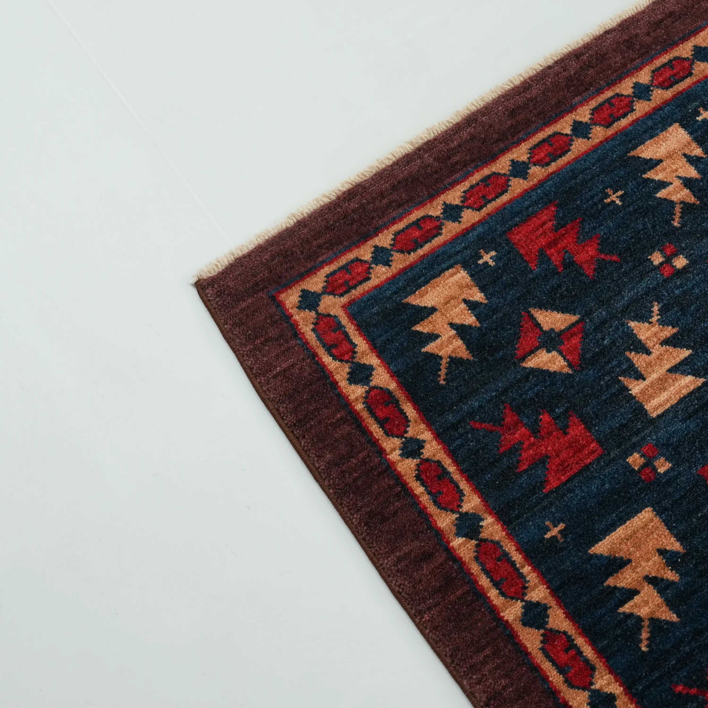 Kadim Series Anatolian Pattern Colorful Wool Loom Woven Rug