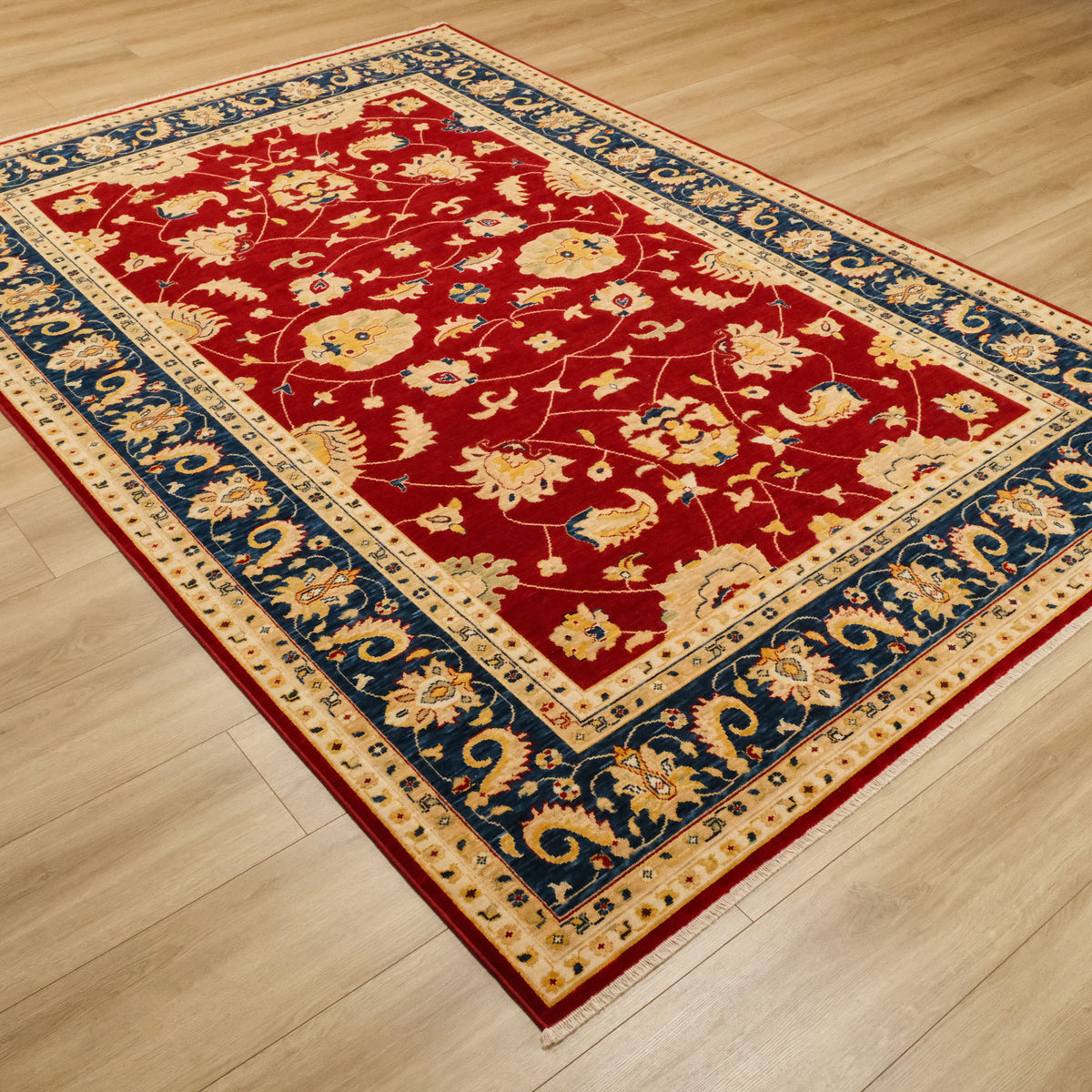 Kapadokya Serisi Uşak Desenli Bordo Tezgah Dokuma Halı, 160x230 – 250x350 cm — Halıcızade