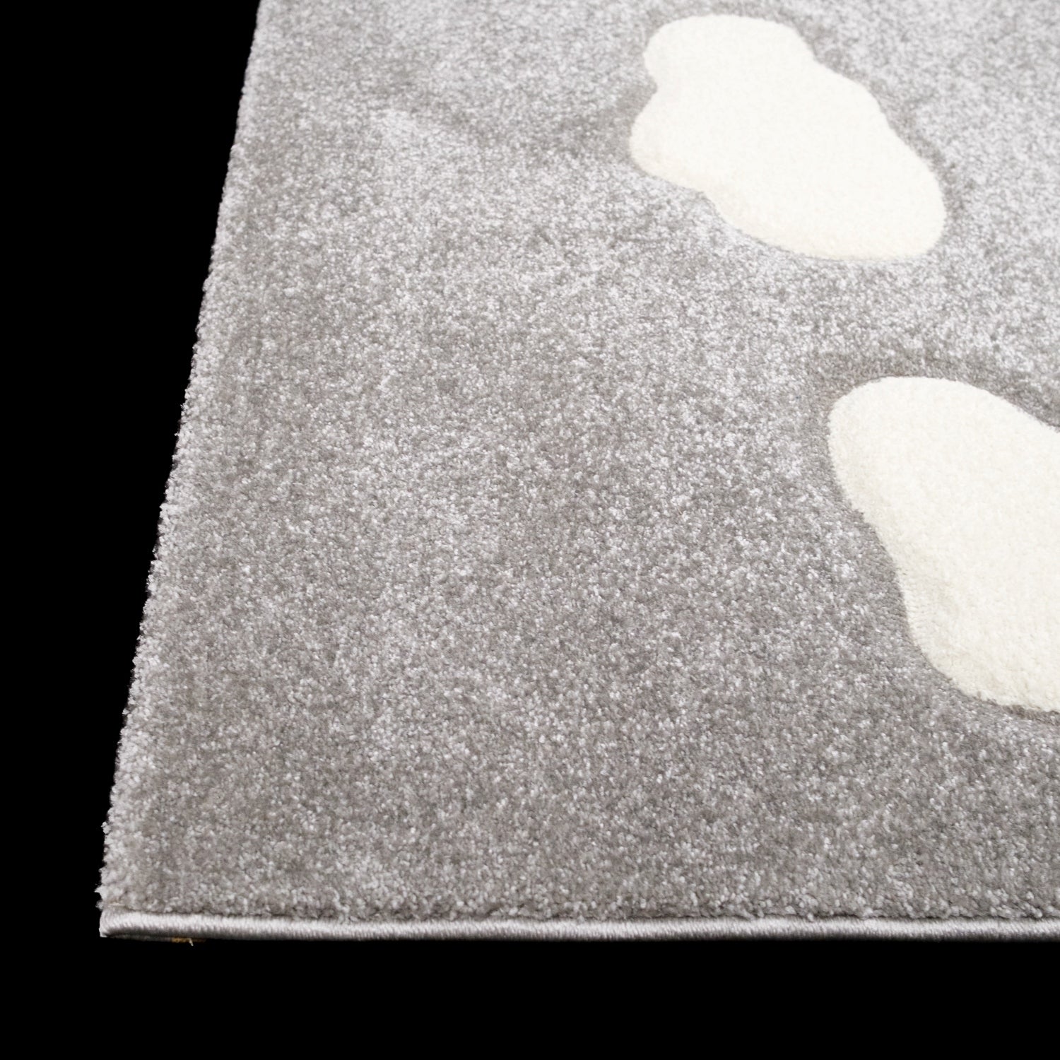 Kids Serisi Bulut Desenli Gri Bebek ve Çocuk Odası Halısı