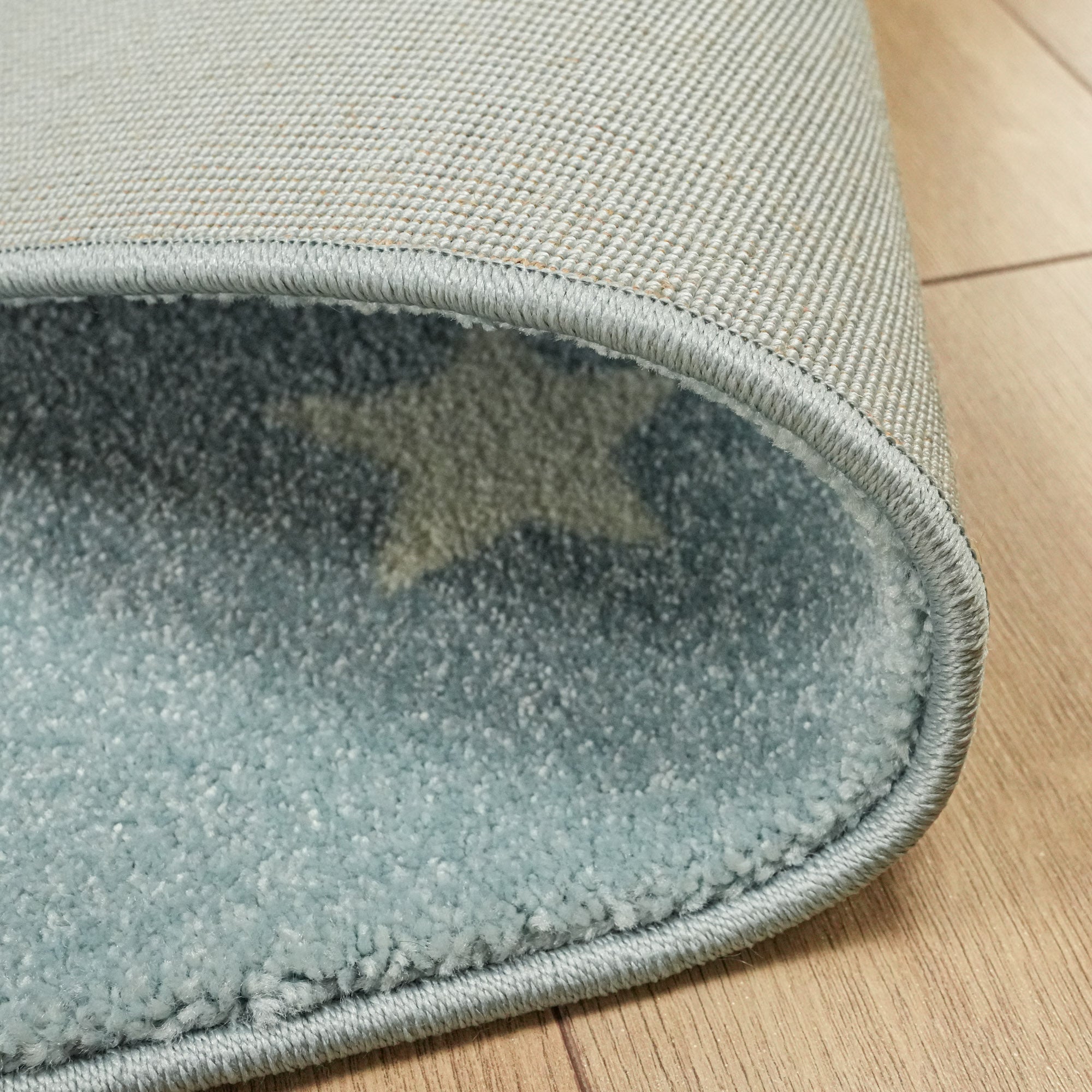 Kids Series Star Patterned Blue Carpet