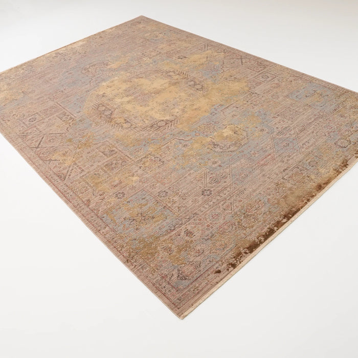 La Paz Serisi Vintage Desenli Kahverengi Viskon Halı, 160x230 – 200x290 cm — Halıcızade