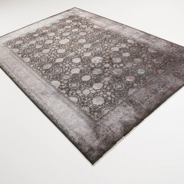 Lahor Serisi Makine Dokuma Uşak Desenli Antrasit Sentetik Halı, 200x300 cm — Halıcızade