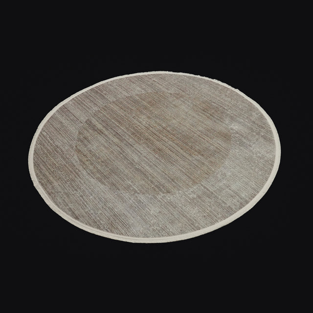 Lapis Serisi Çerçeve Desenli Bej Yuvarlak Halı, 160x160 – 200x200 cm — Halıcızade