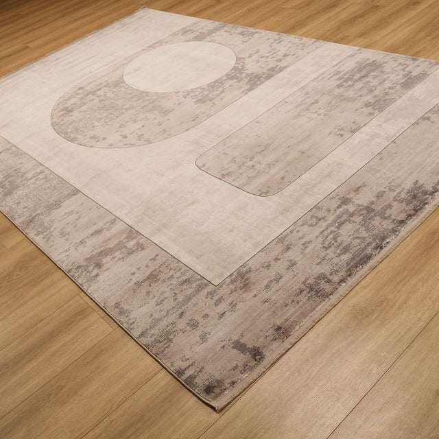 Lugano Serisi Makine Dokuma Geometrik Desenli Gri Halı, 200x290 cm — Halıcızade