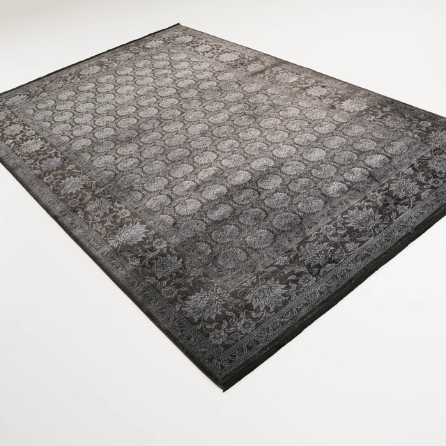 Lugano Serisi Makine Dokuma Uşak Desenli Siyah Halı, 130x190 – 200x290 cm — Halıcızade