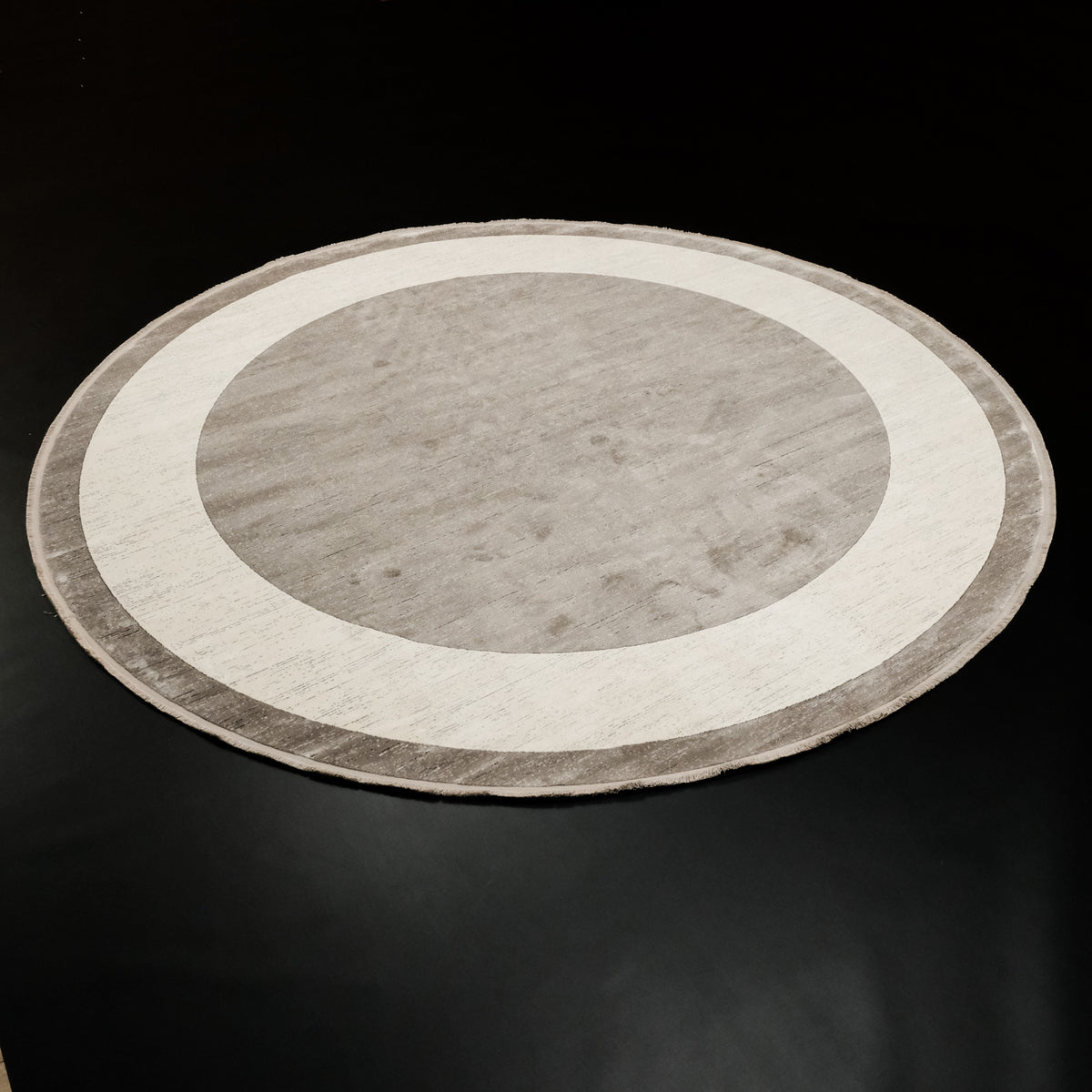 Lugano Serisi Modern Gri Yuvarlak Halı, 240x240 cm — Halıcızade