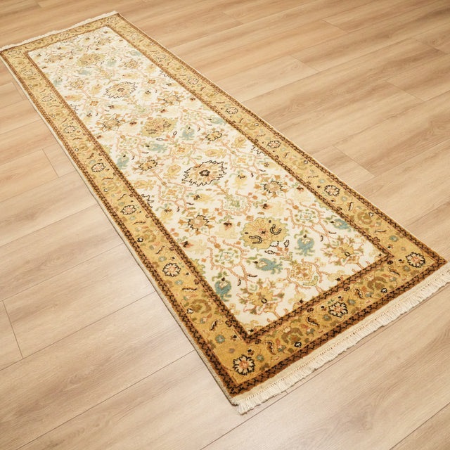 Mahal Serisi El Dokuma Kahverengi Uşak Desenli Yün Halı, 78x216 cm — Halıcızade